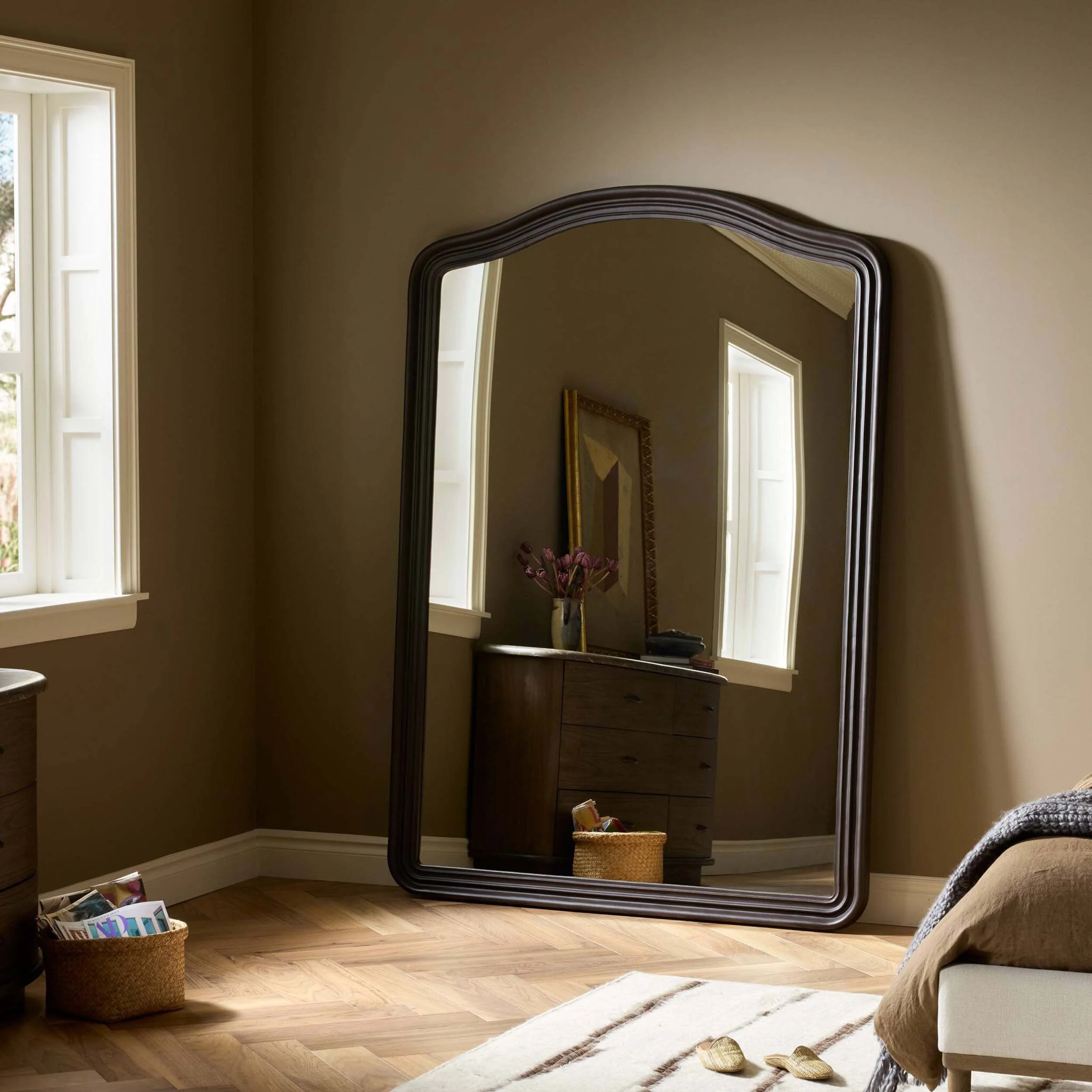 Maslin Floor Mirror, Rustic Aluminum by Four Hands - Image 6