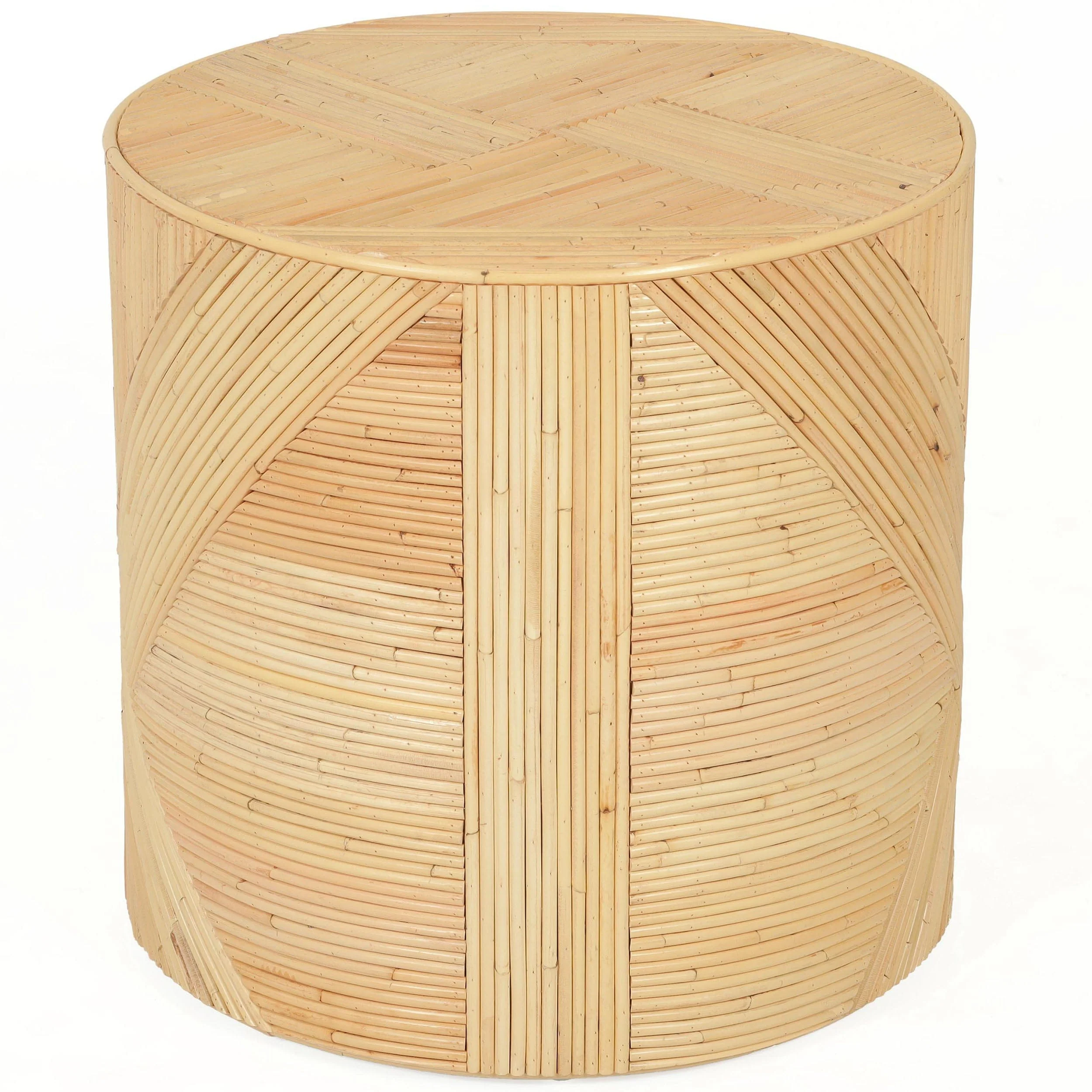 Matea Rattan Cross Side Table, Natural - Image 3