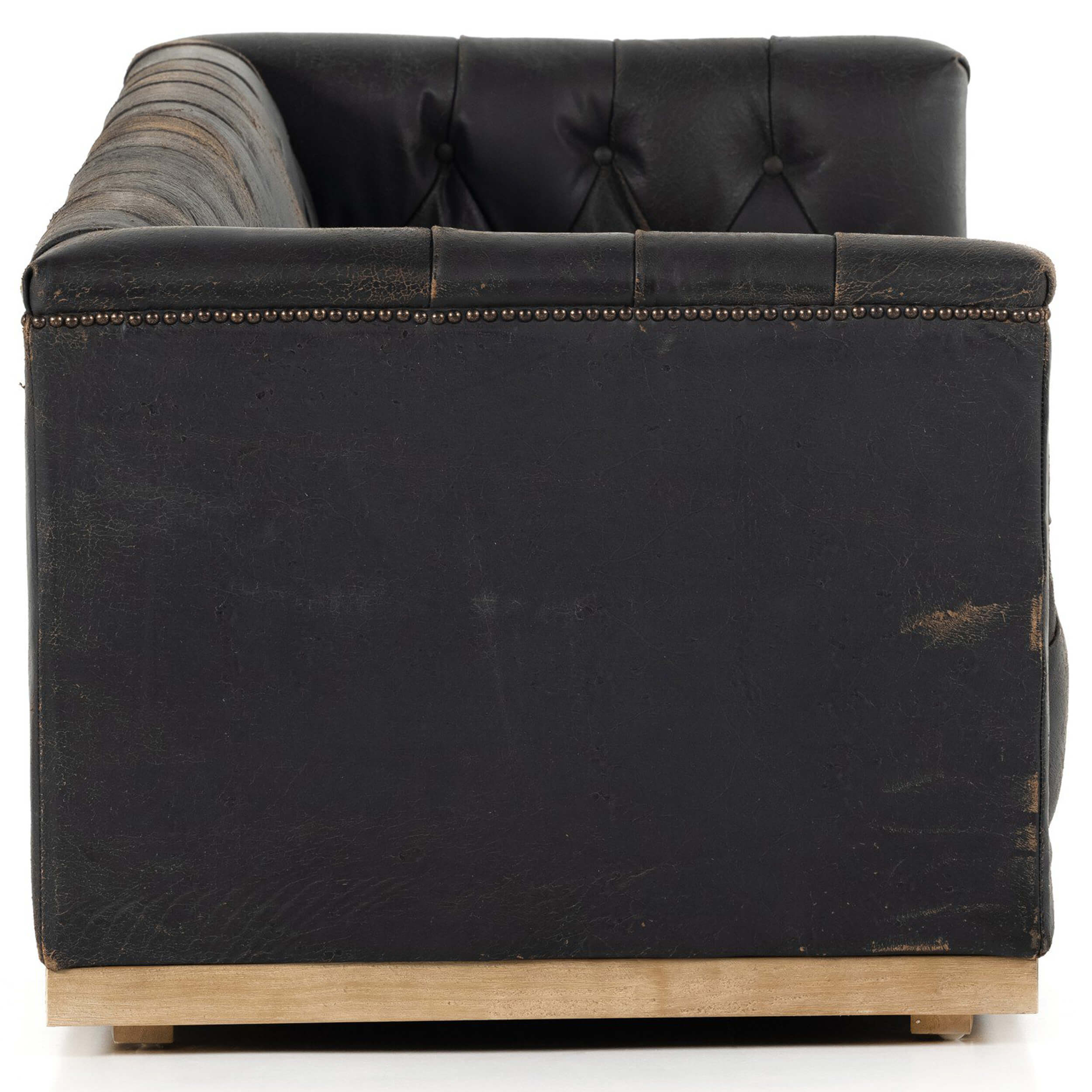 Maxx Leather Sofa, Destroyed Black by Four Hands - Image 3