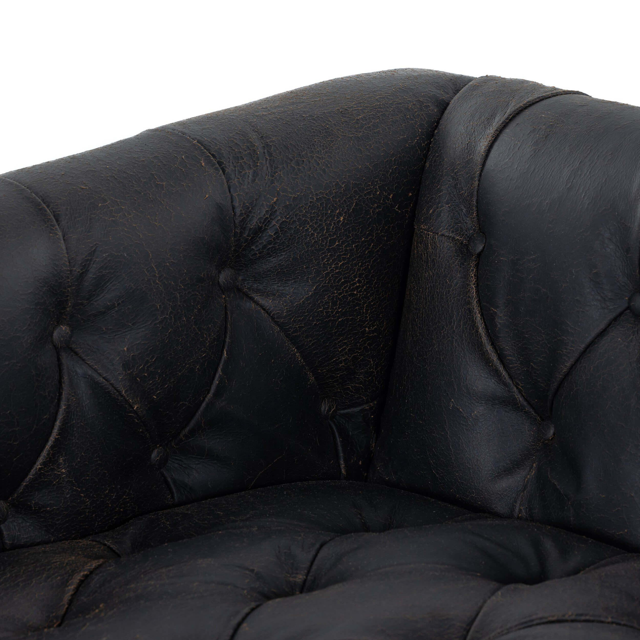 Maxx Leather Sofa, Destroyed Black by Four Hands - Image 6