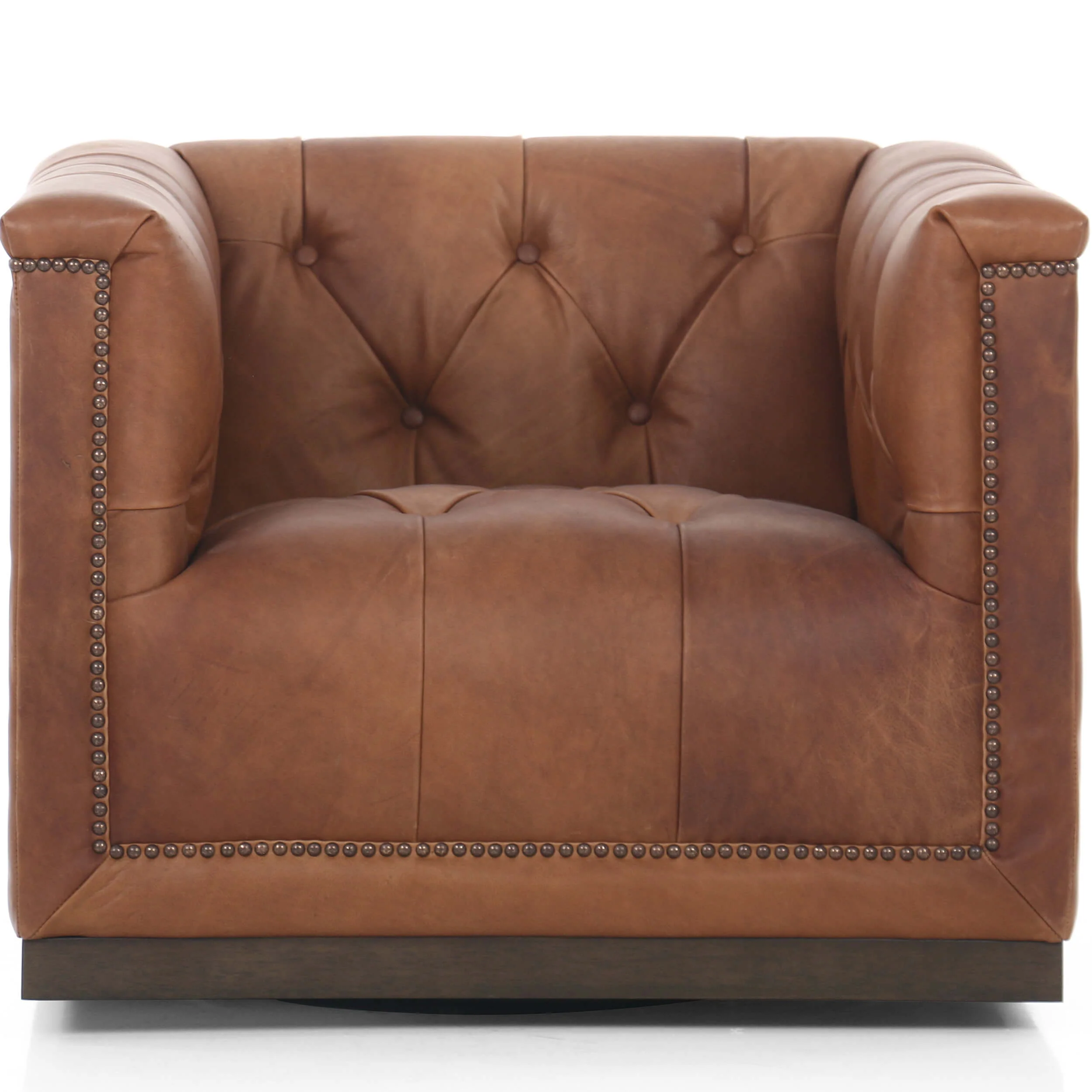 Maxx Leather Swivel Chair, Heirloom Sienna by Four Hands - Image 3
