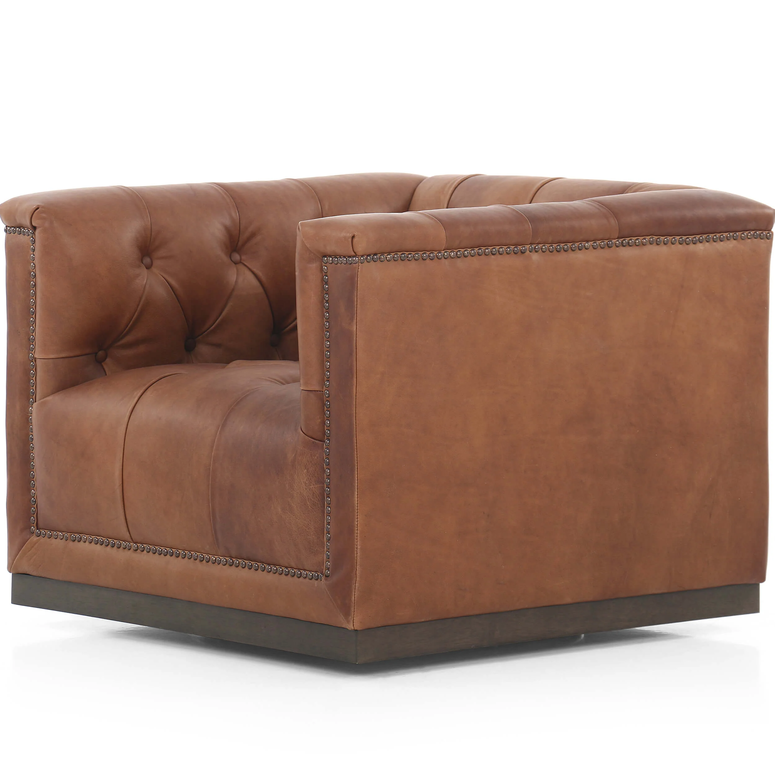 Maxx Leather Swivel Chair, Heirloom Sienna by Four Hands - Image 5