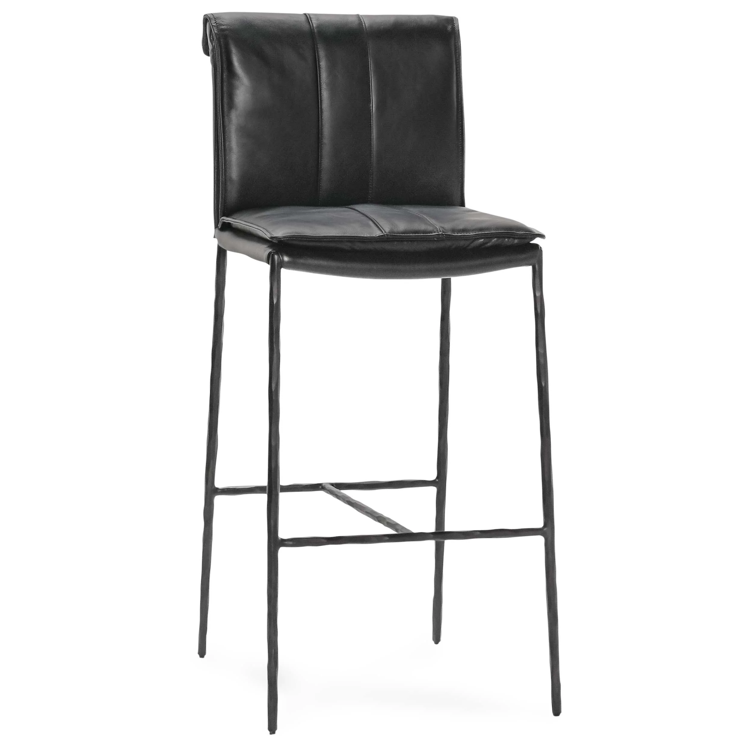 Mayer Leather Bar & Counter Stool, Jet Black - Image 2