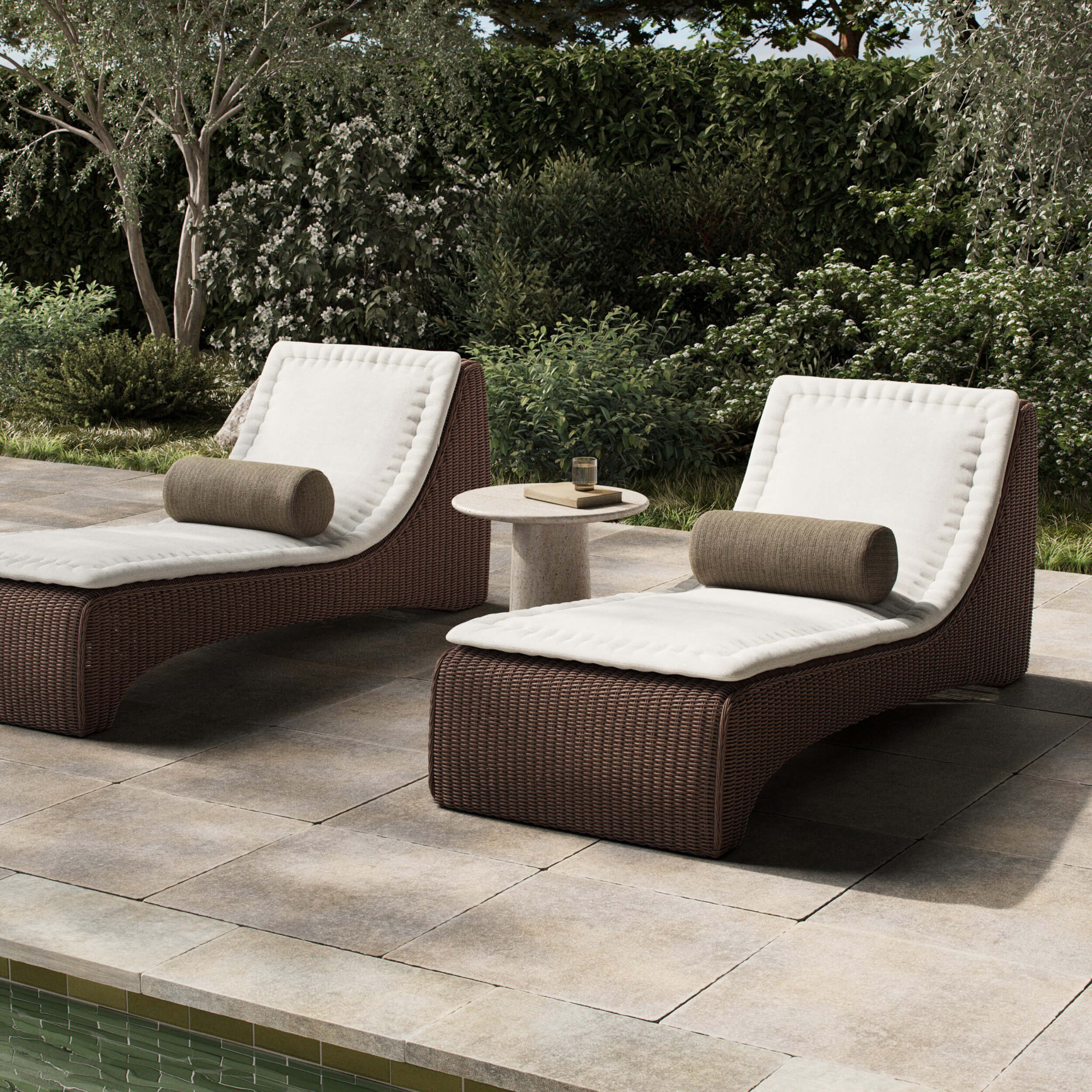 Mazu Outdoor Chaise, Arashi Salt by Four Hands - Image 5