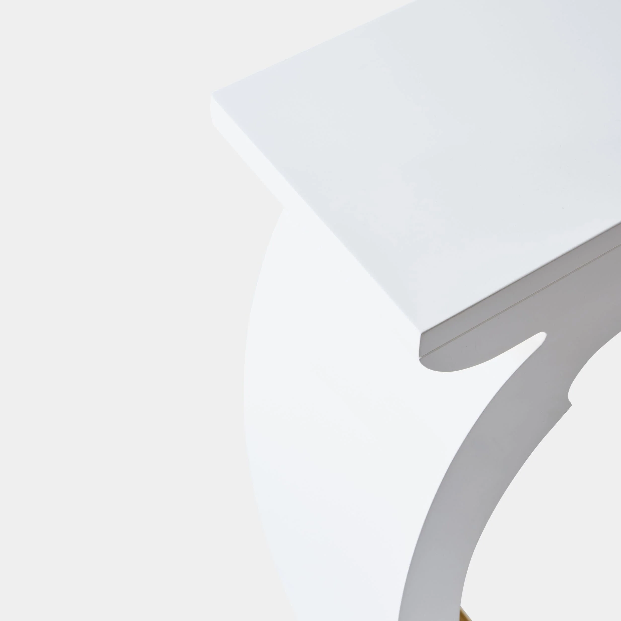 Mei Slice Console, Ivory Gloss/Rose Silver Leaf - Image 3