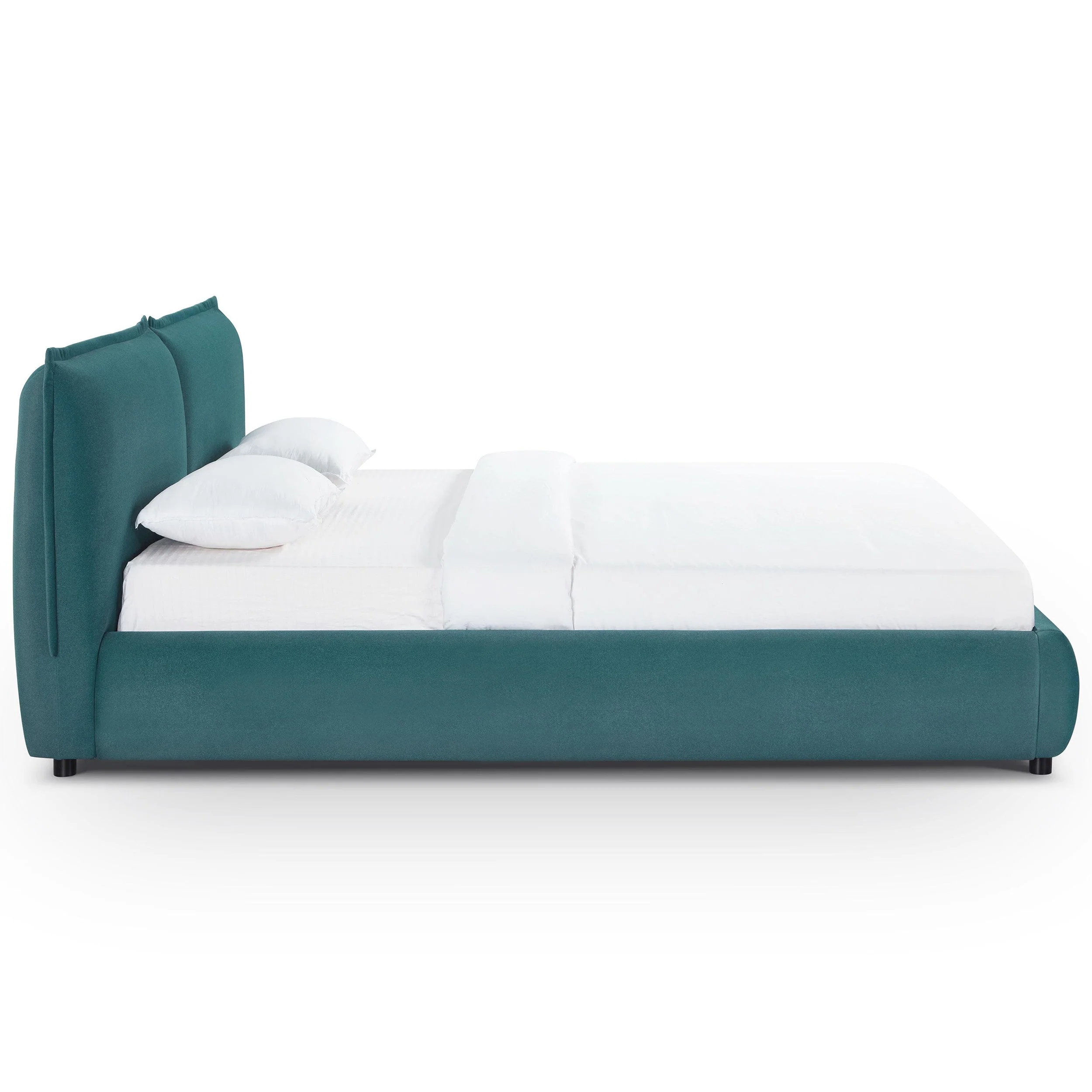 Mel Faux Mohair Velvet Bed, Teal - Image 6