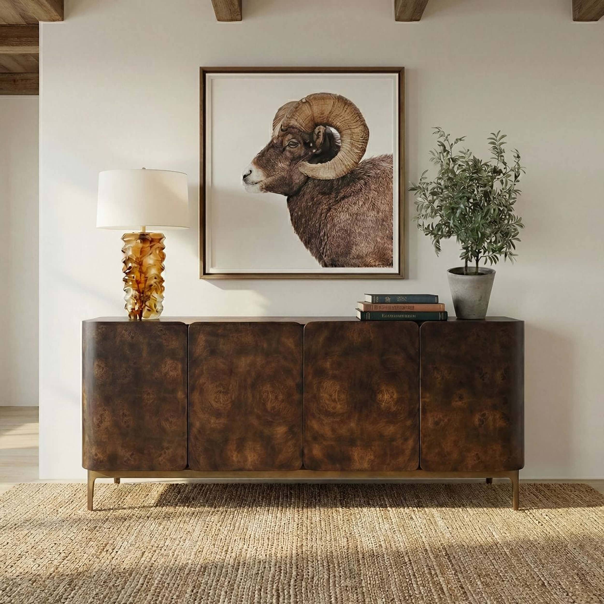 Melbourne Cabinet, Mappa Burl - Image 6
