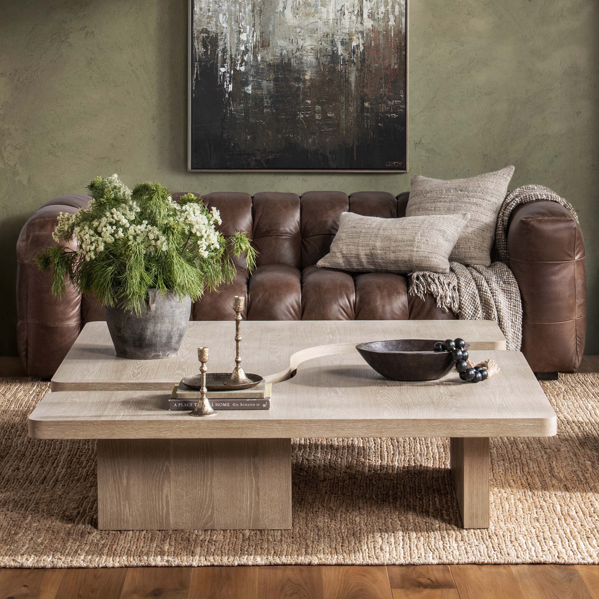 Melina 2 Piece Square Coffee Table, Coastal Drift - Image 6