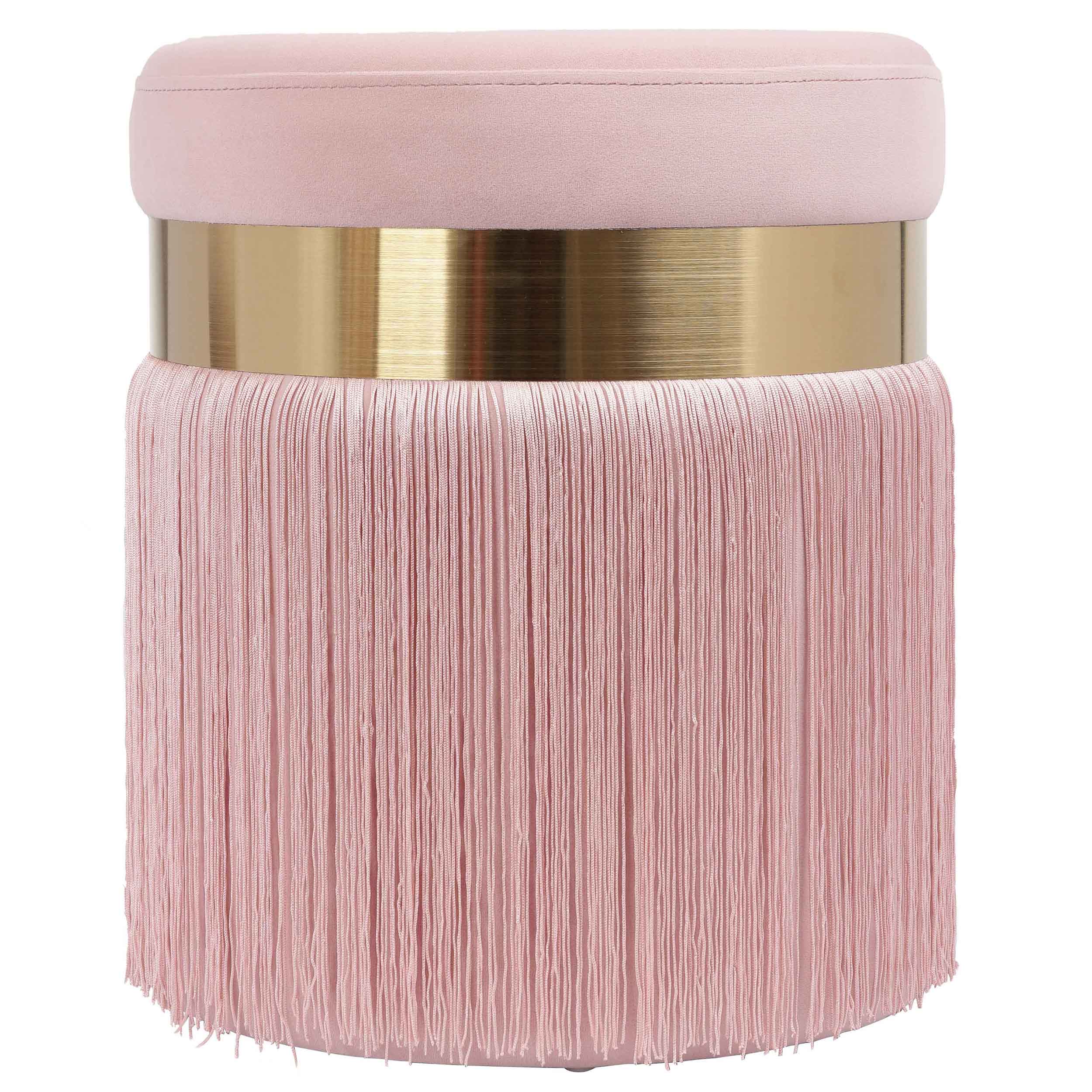 Melody Tasseled Ottoman, Blush - Image 2