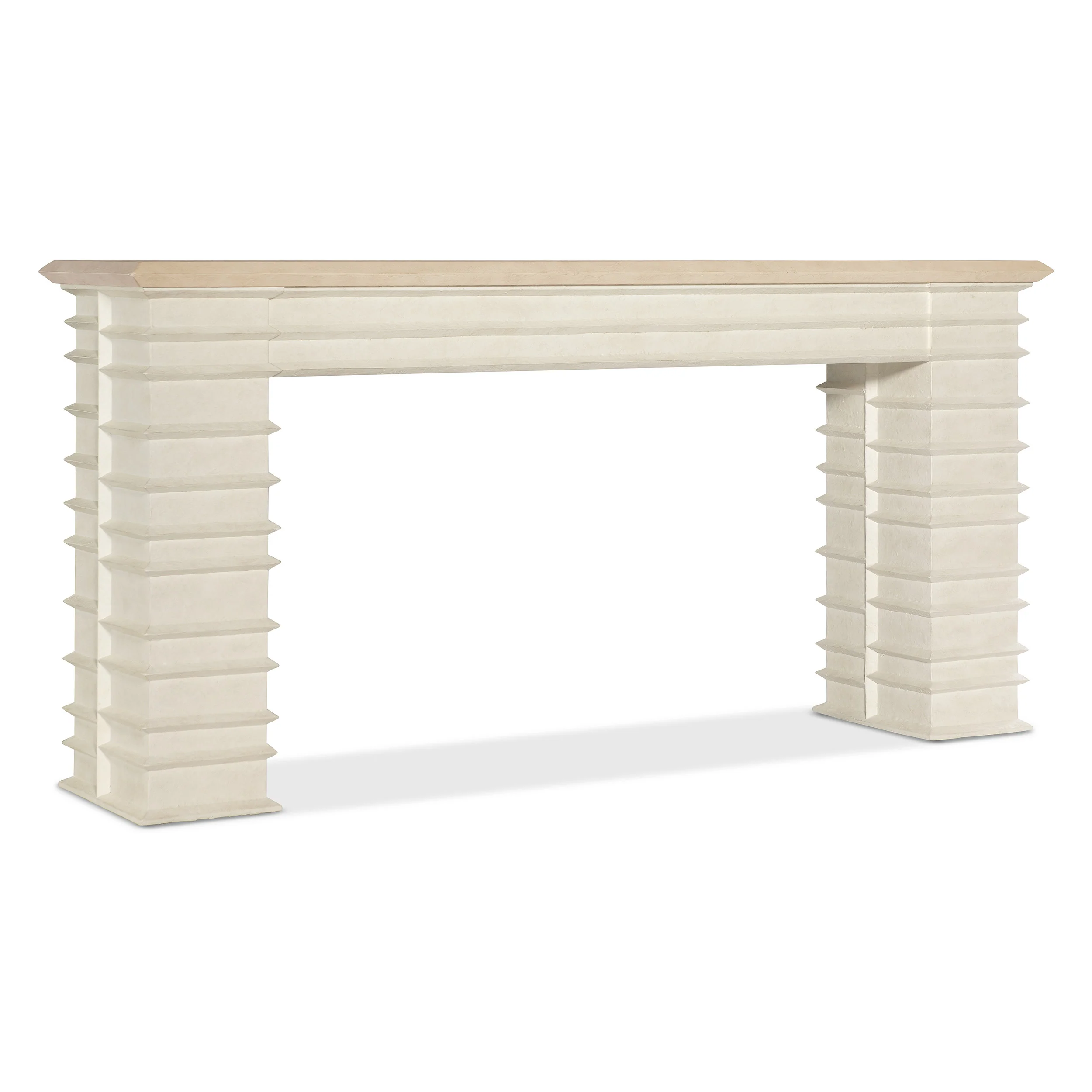 Melrose Console Table, Textured Alabaster