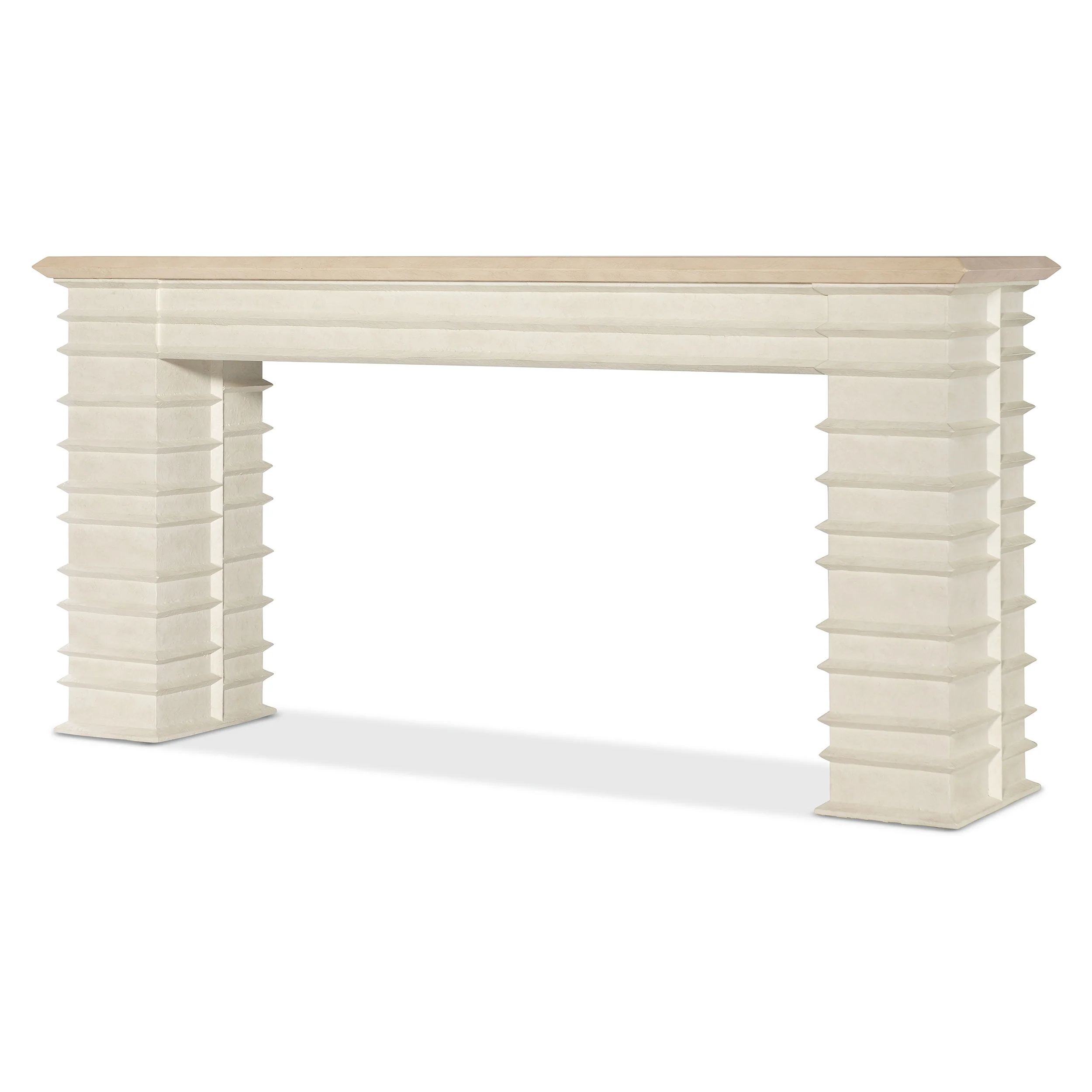 Melrose Console Table, Textured Alabaster - Image 4
