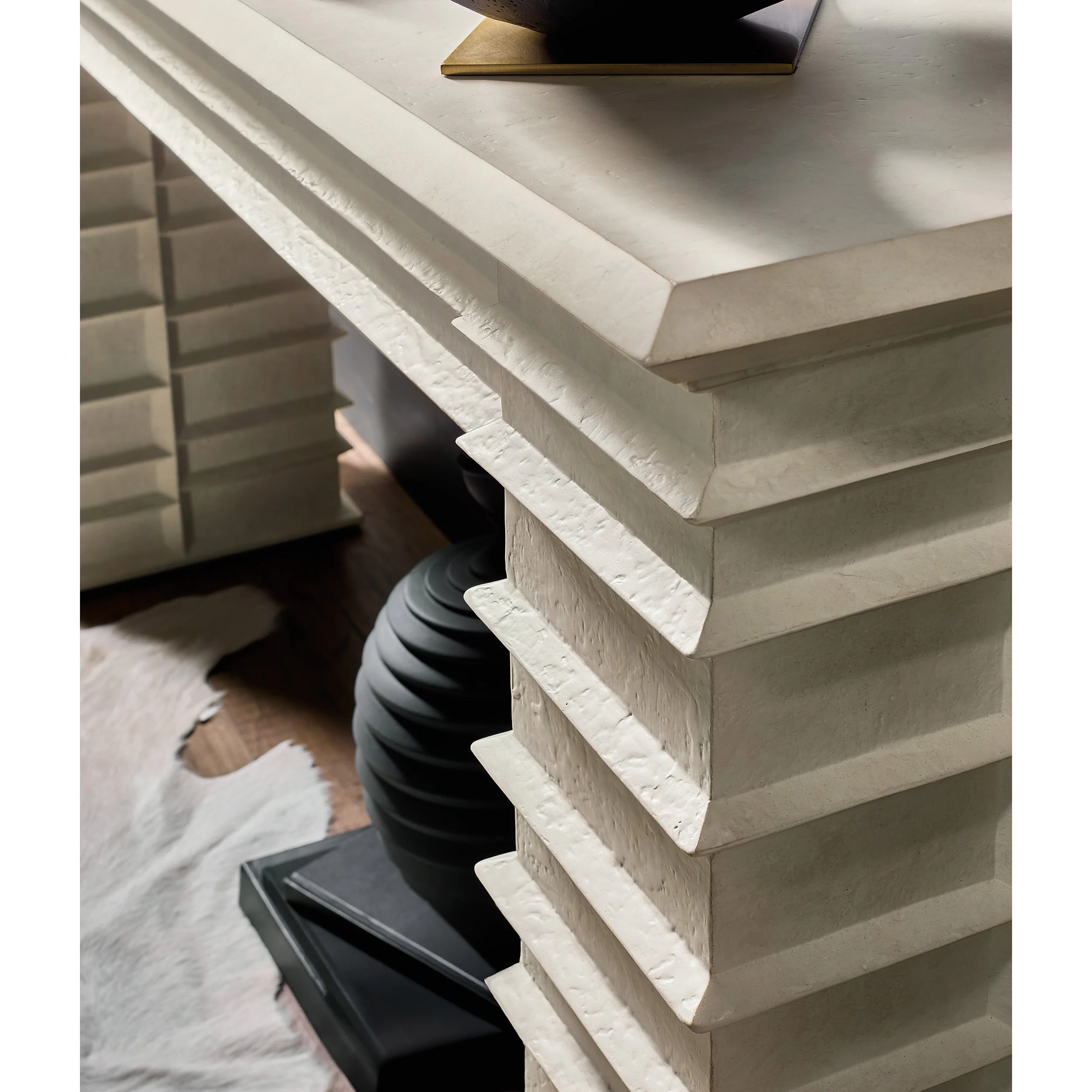 Melrose Console Table, Textured Alabaster - Image 5