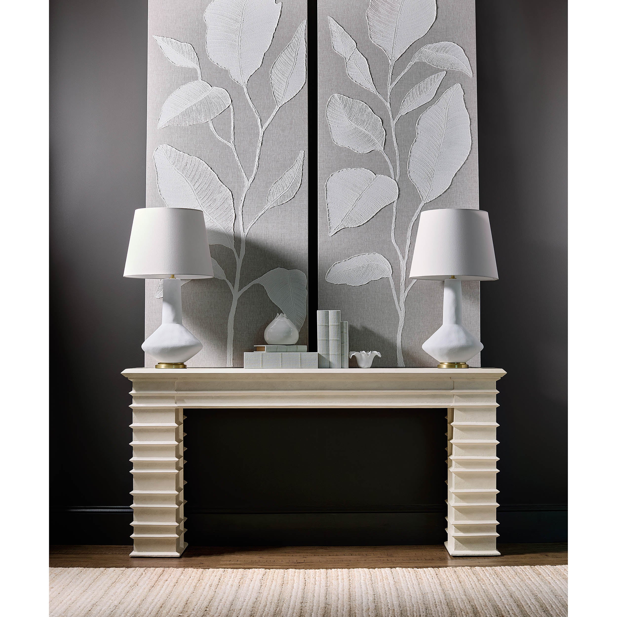 Melrose Console Table, Textured Alabaster - Image 6