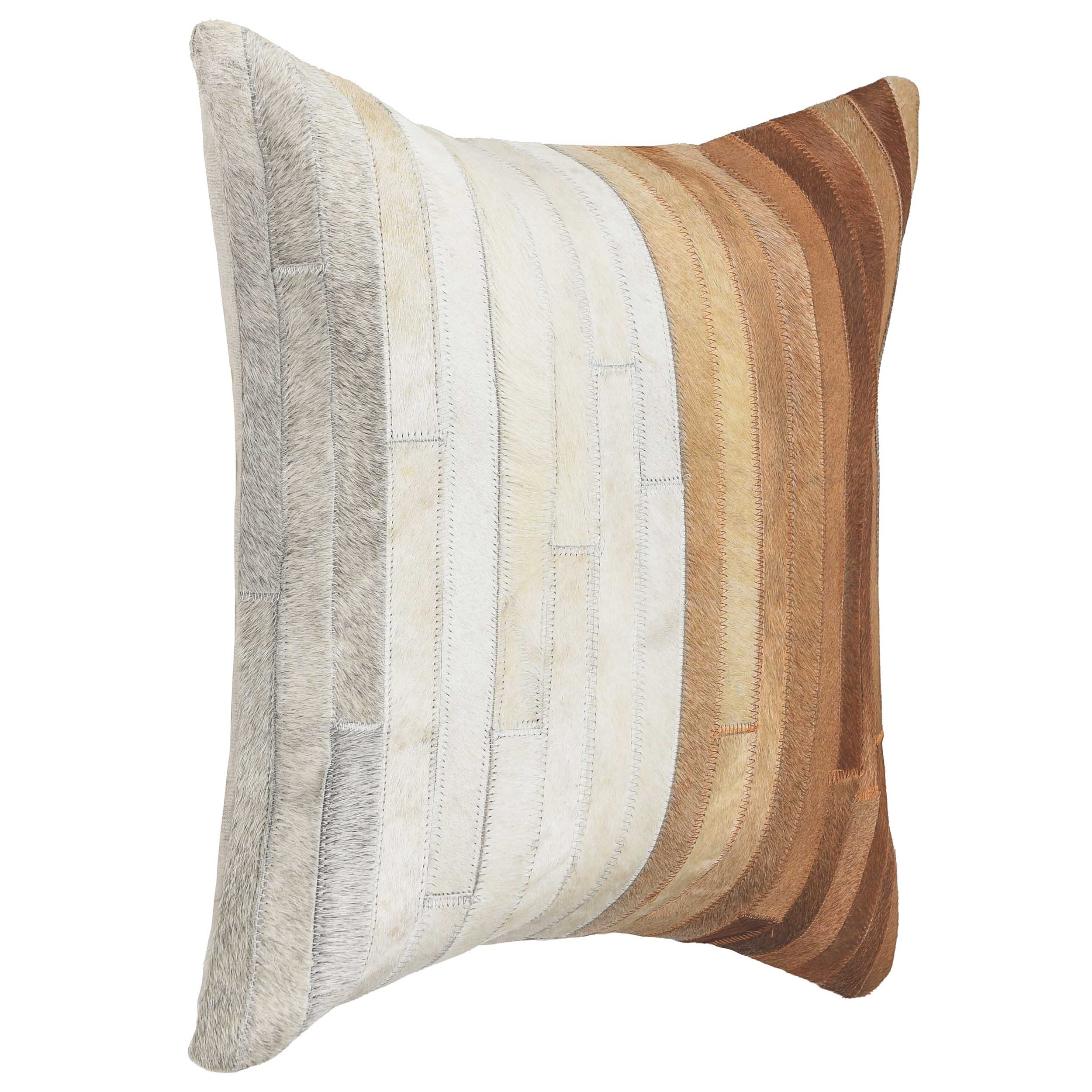 Meru Hide Pillow, Tan Multi - Image 2