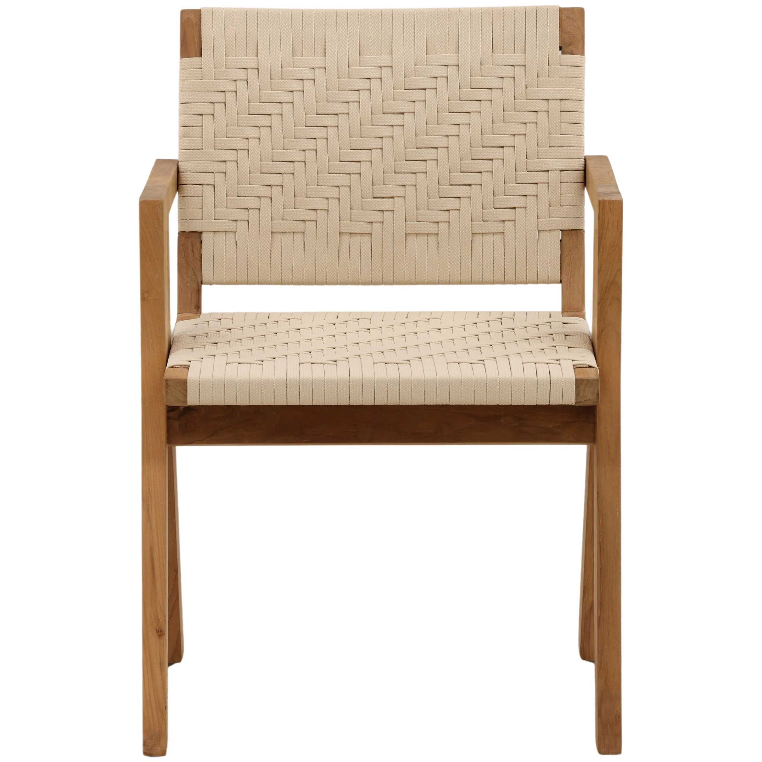 Mesa Outdoor Dining Chair, Cream , Set of 2 - Image 2