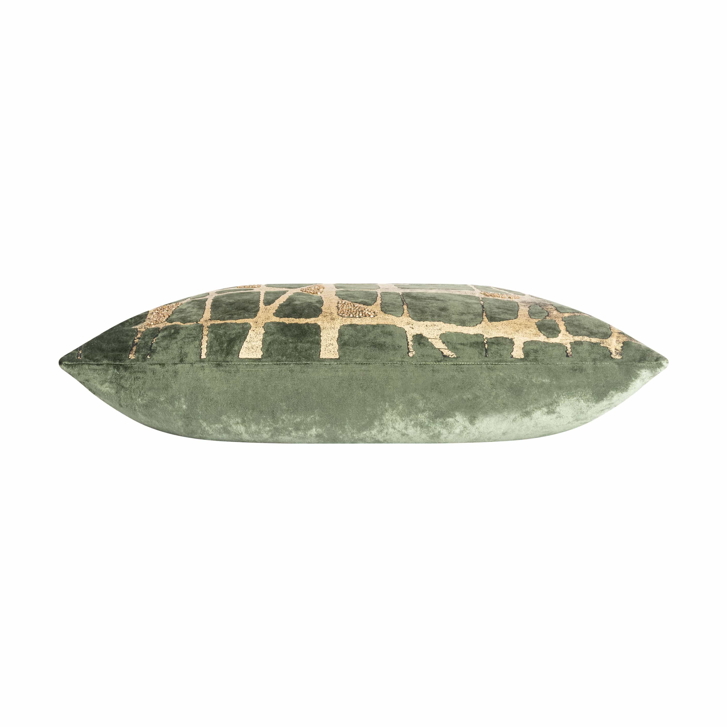 Mila Abstract Pillow, Green/Gold - Image 2