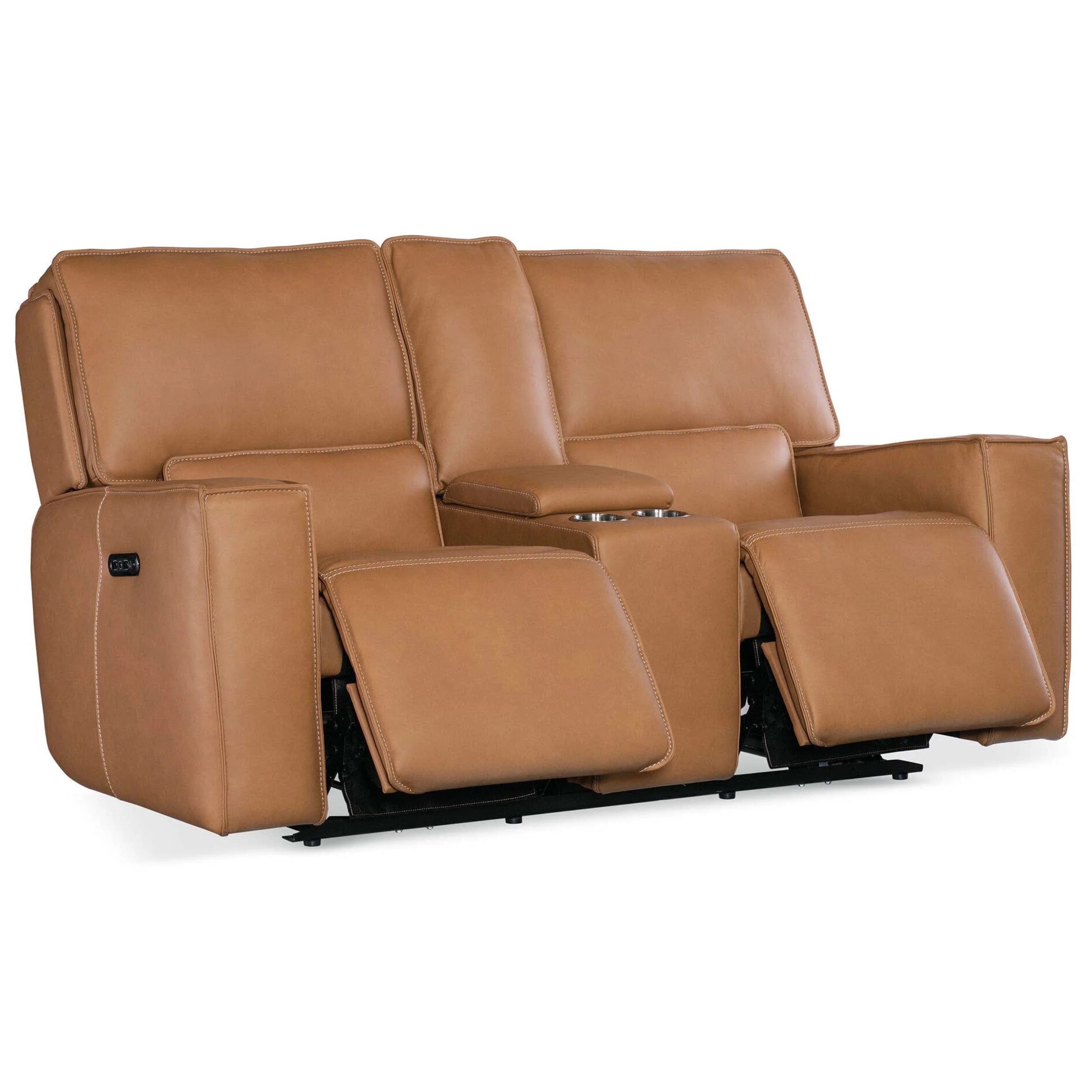 Miles Leather Zero Gravity Power Console Loveseat, Oslo Antelope - Image 6