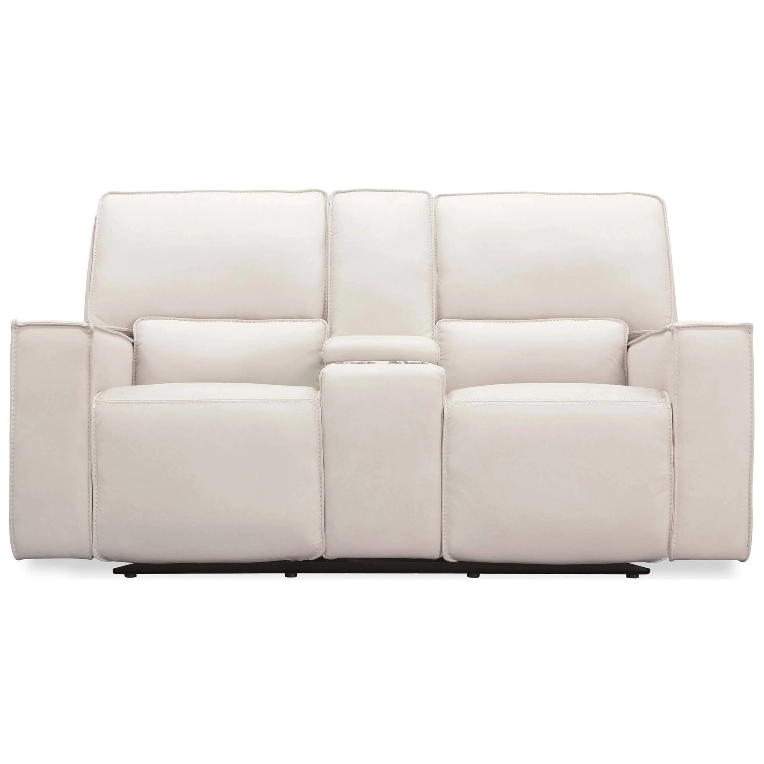 Miles Leather Zero Gravity Power Console Loveseat, Oslo Pebble - Image 2