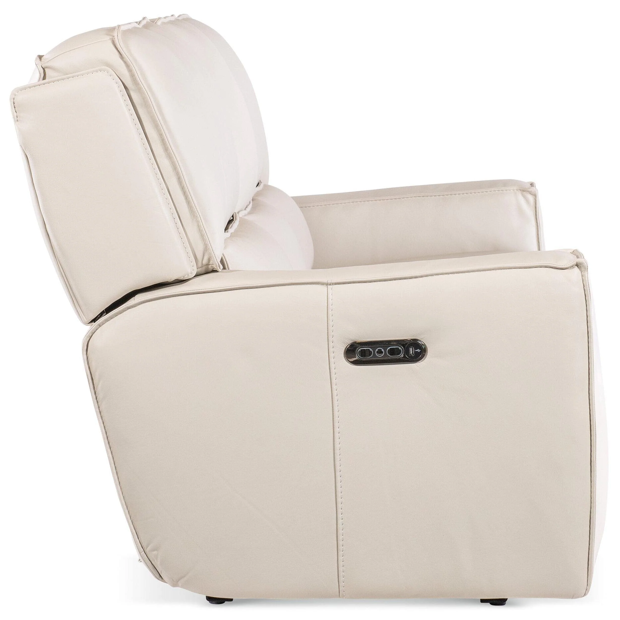 Miles Leather Zero Gravity Power Sofa, Oslo Pebble - Image 3