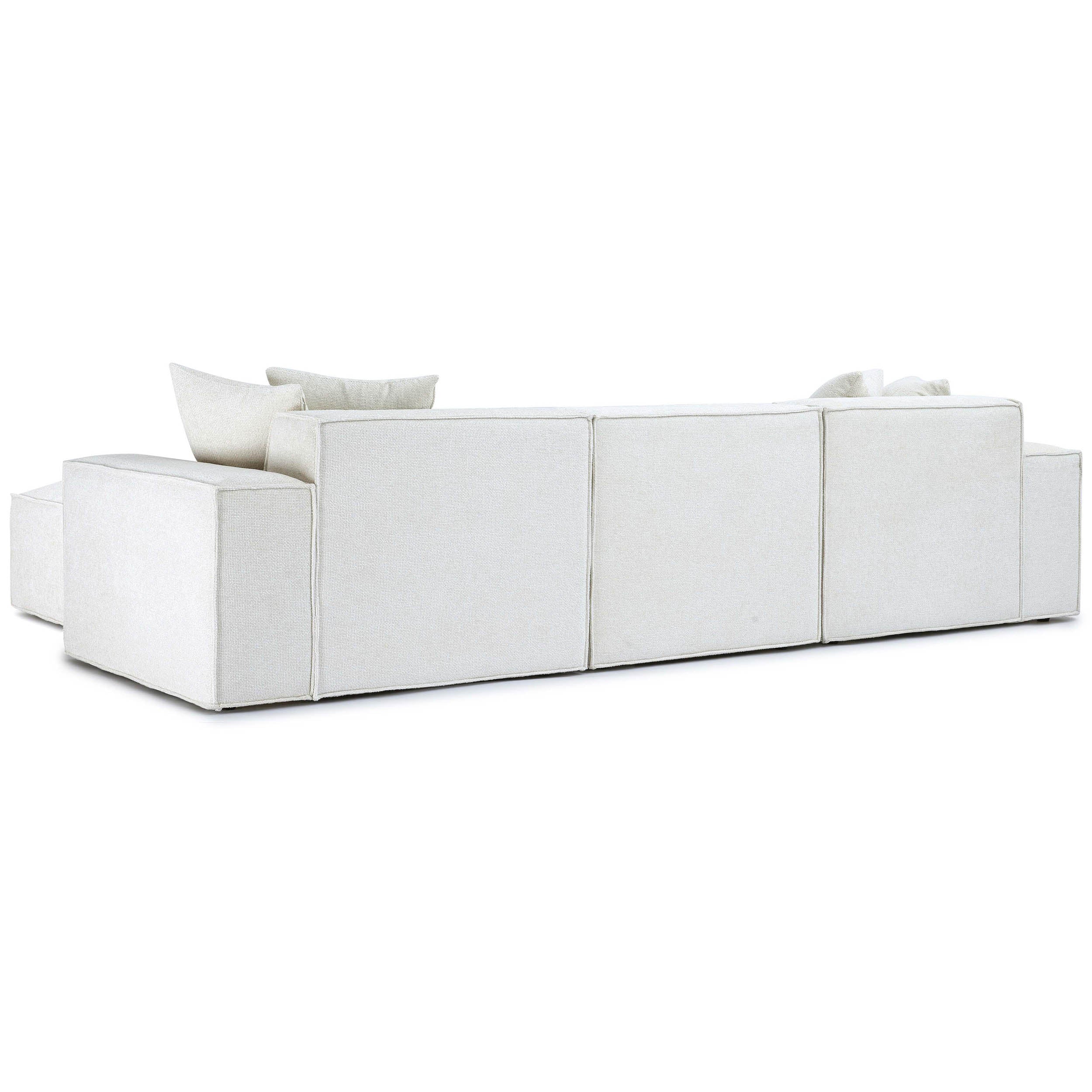 Mindy 4 Piece Sectional, Cream - Image 3