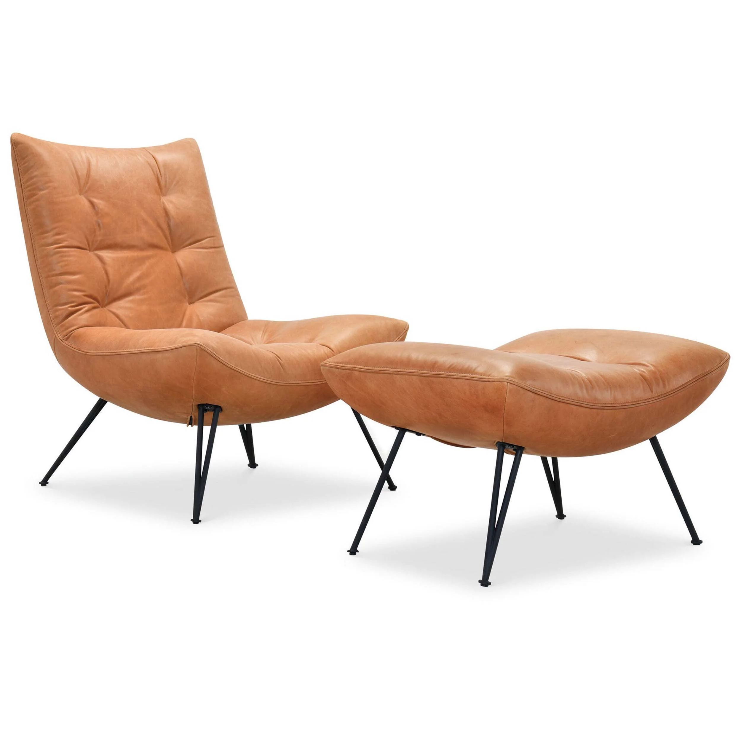 Kayne Leather Ottoman, Saddlebag Coin - Image 5
