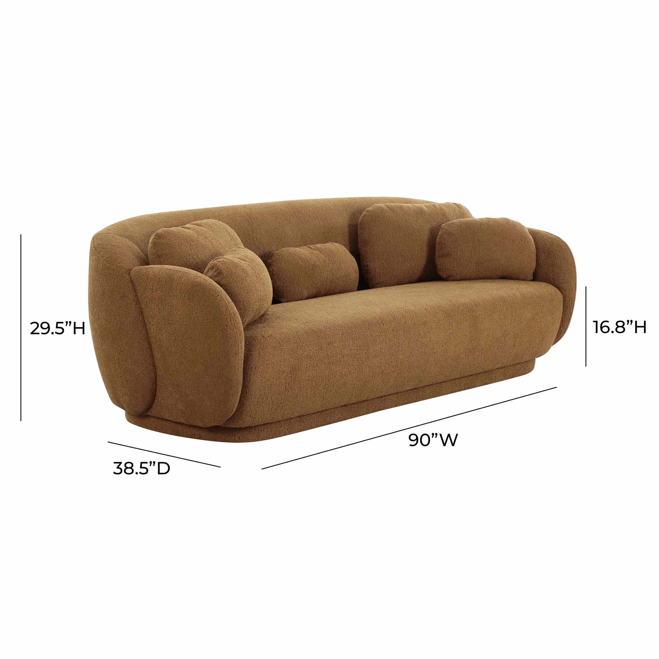 Misty Boucle Sofa, Brown - Image 4
