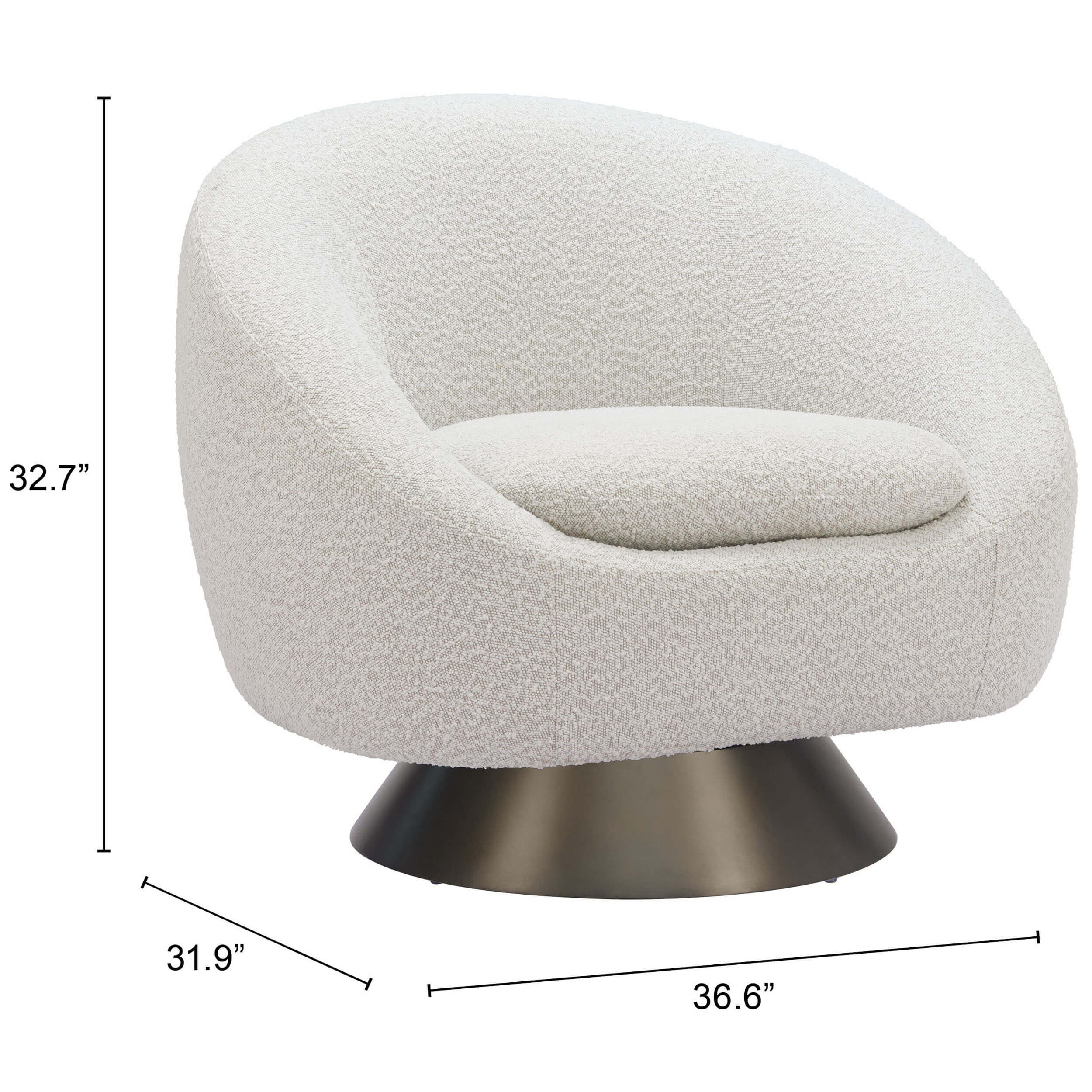 Modan Swivel Chair, Misty Gray - Image 4