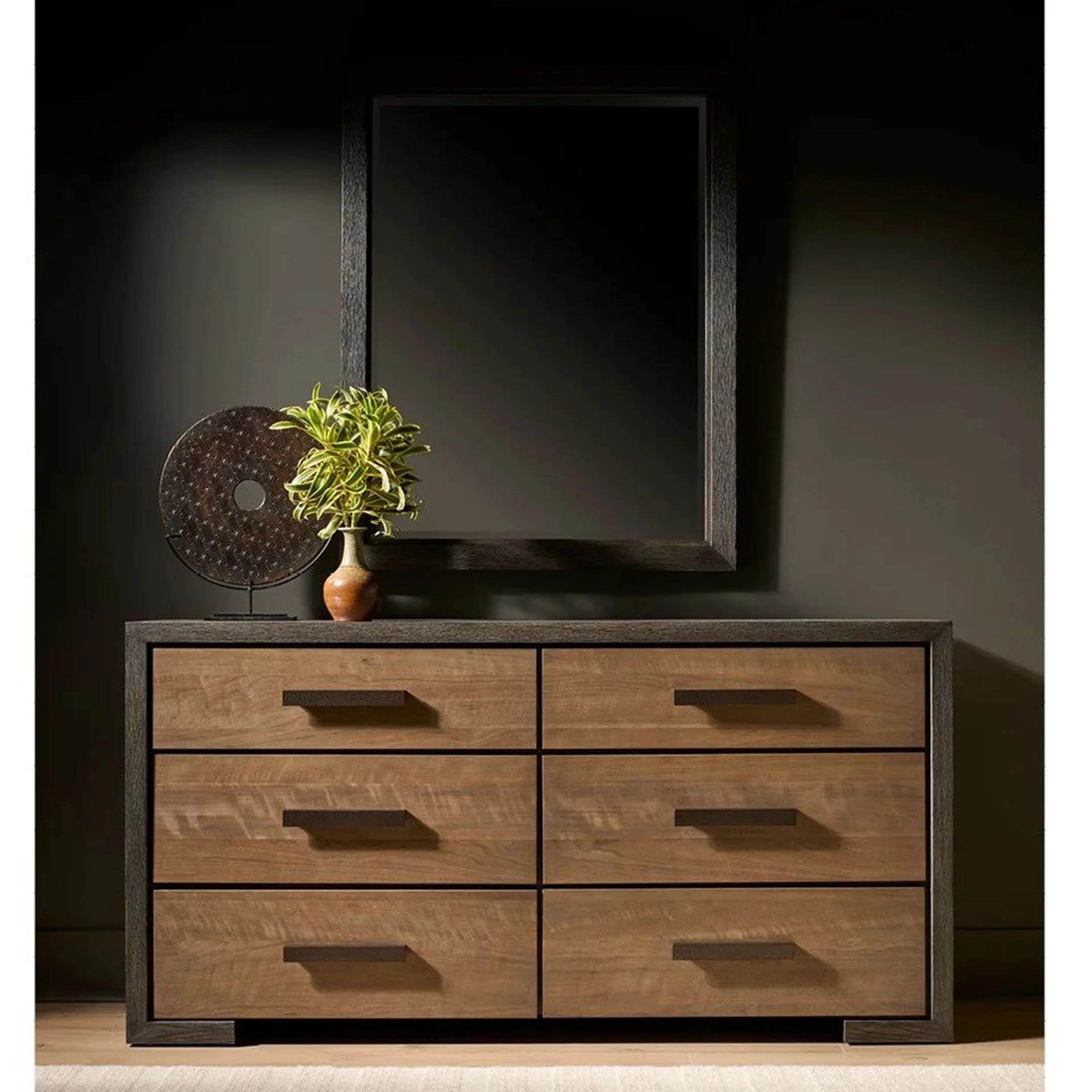 Modern 6 Drawer Dresser, Veil - Image 5