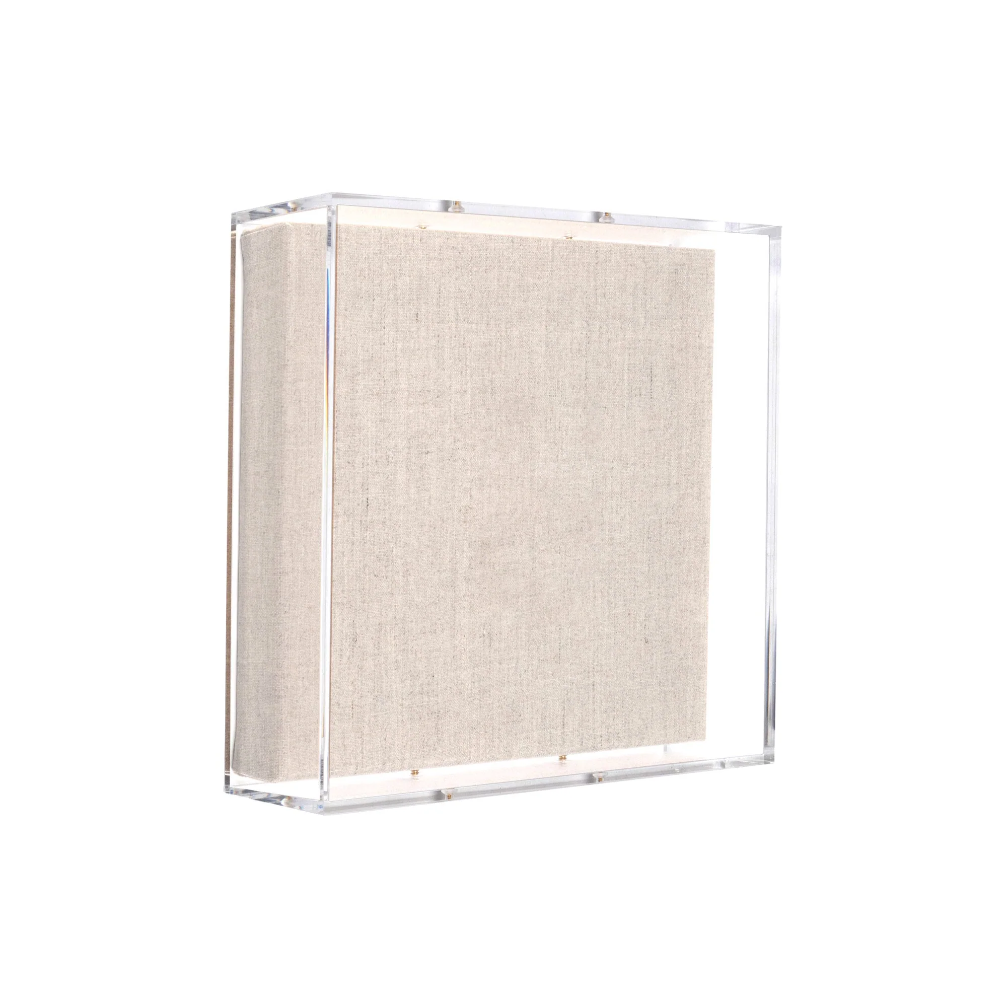 Modern Acrylic Shadowbox with Linen Canvas 2" Depth | UV Grade
