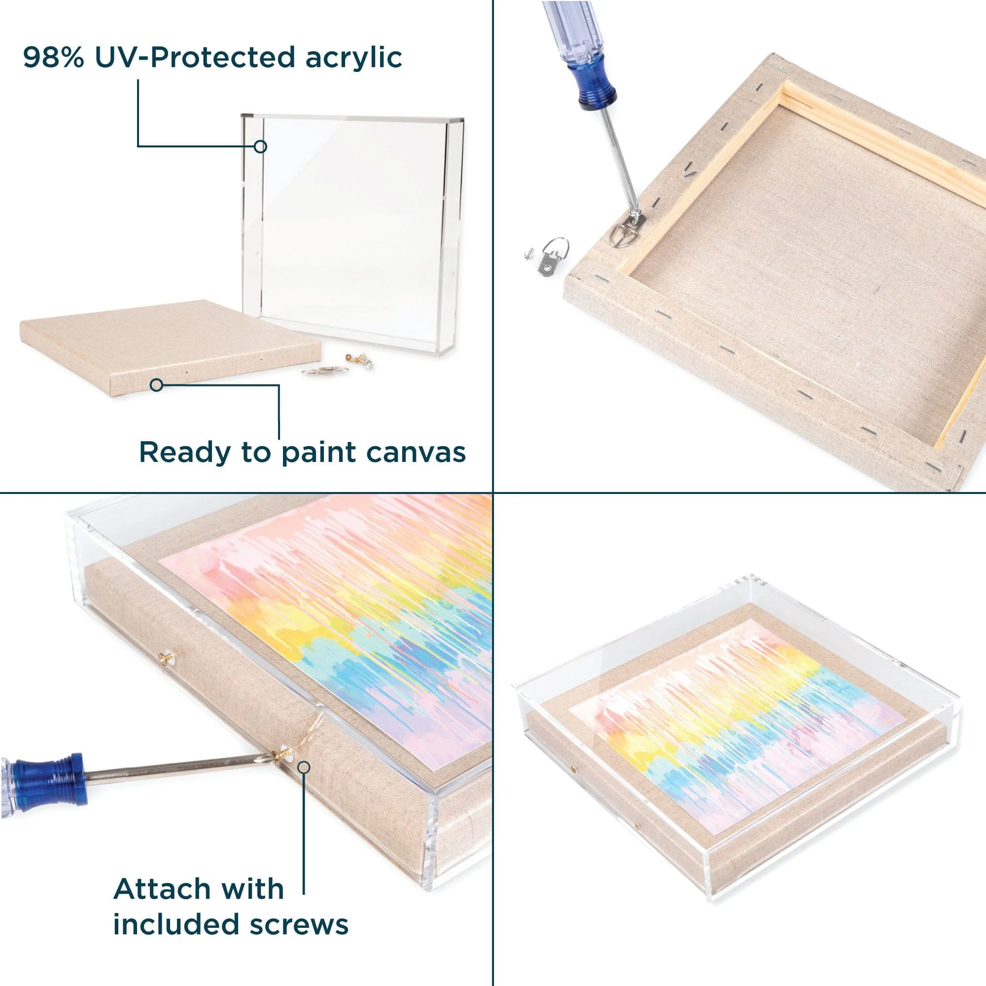 Modern Acrylic Shadowbox with Linen Canvas 2" Depth | UV Grade - Image 54