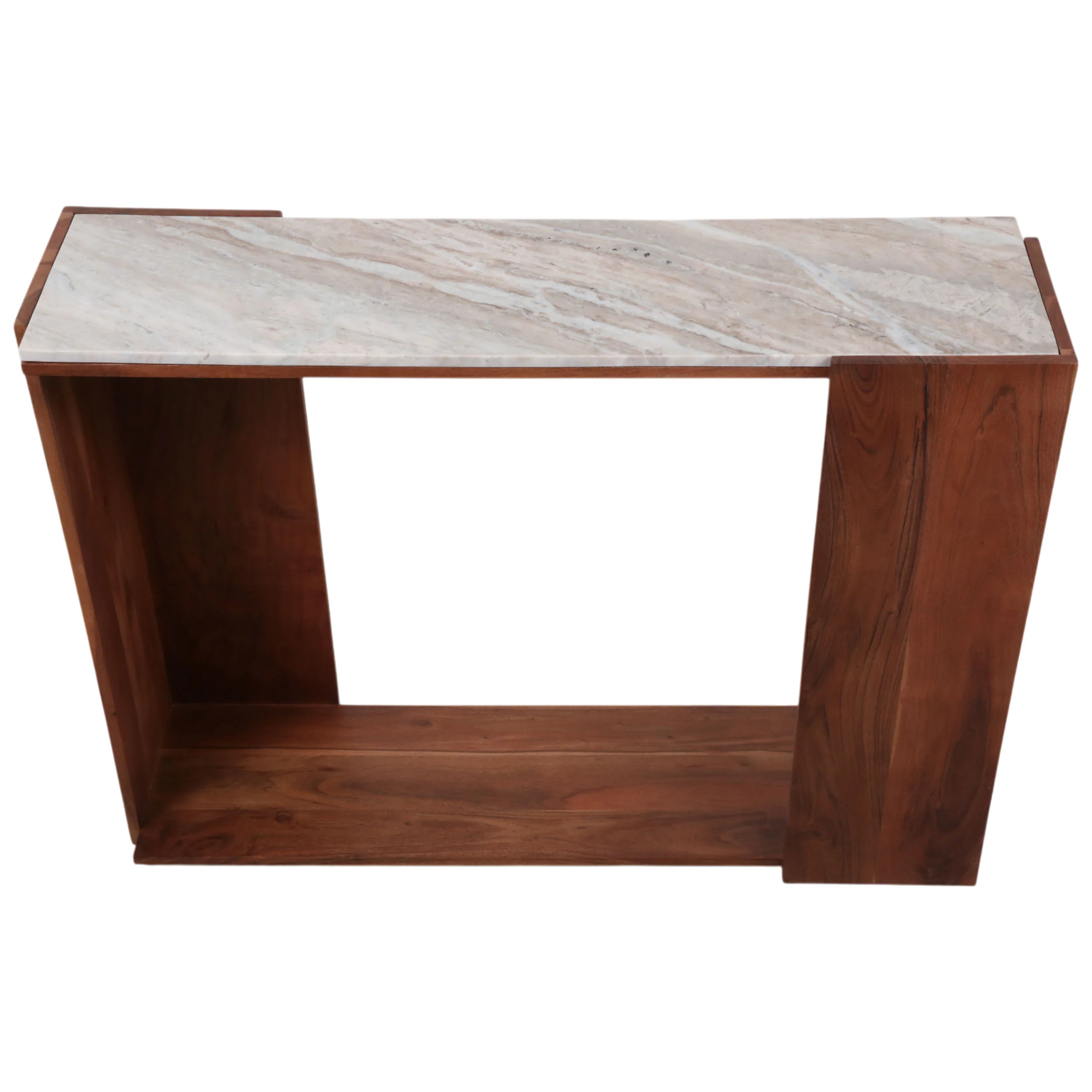 Modern Marble Top Console Table, Ivory - Image 3