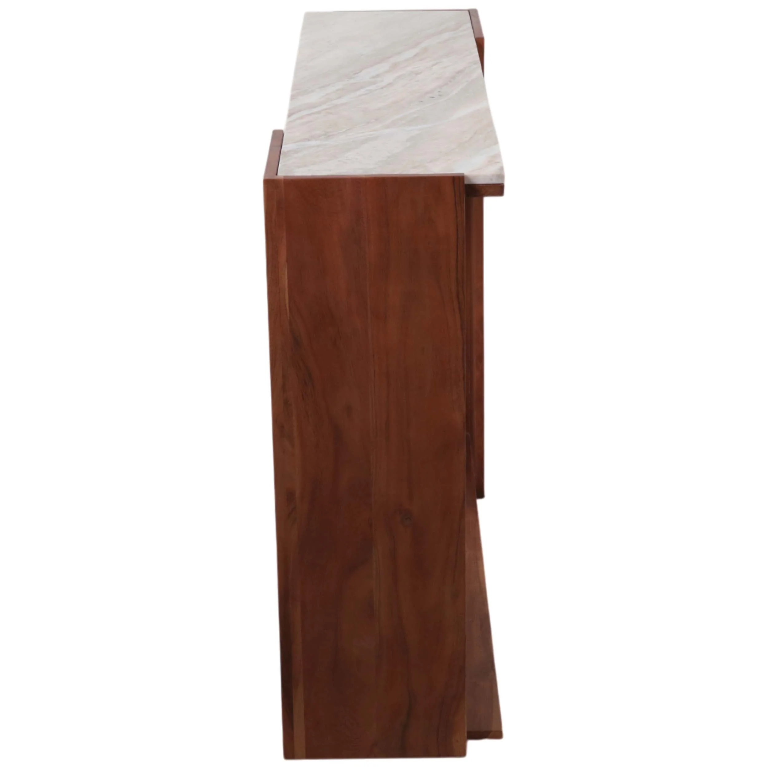 Modern Marble Top Console Table, Ivory - Image 4