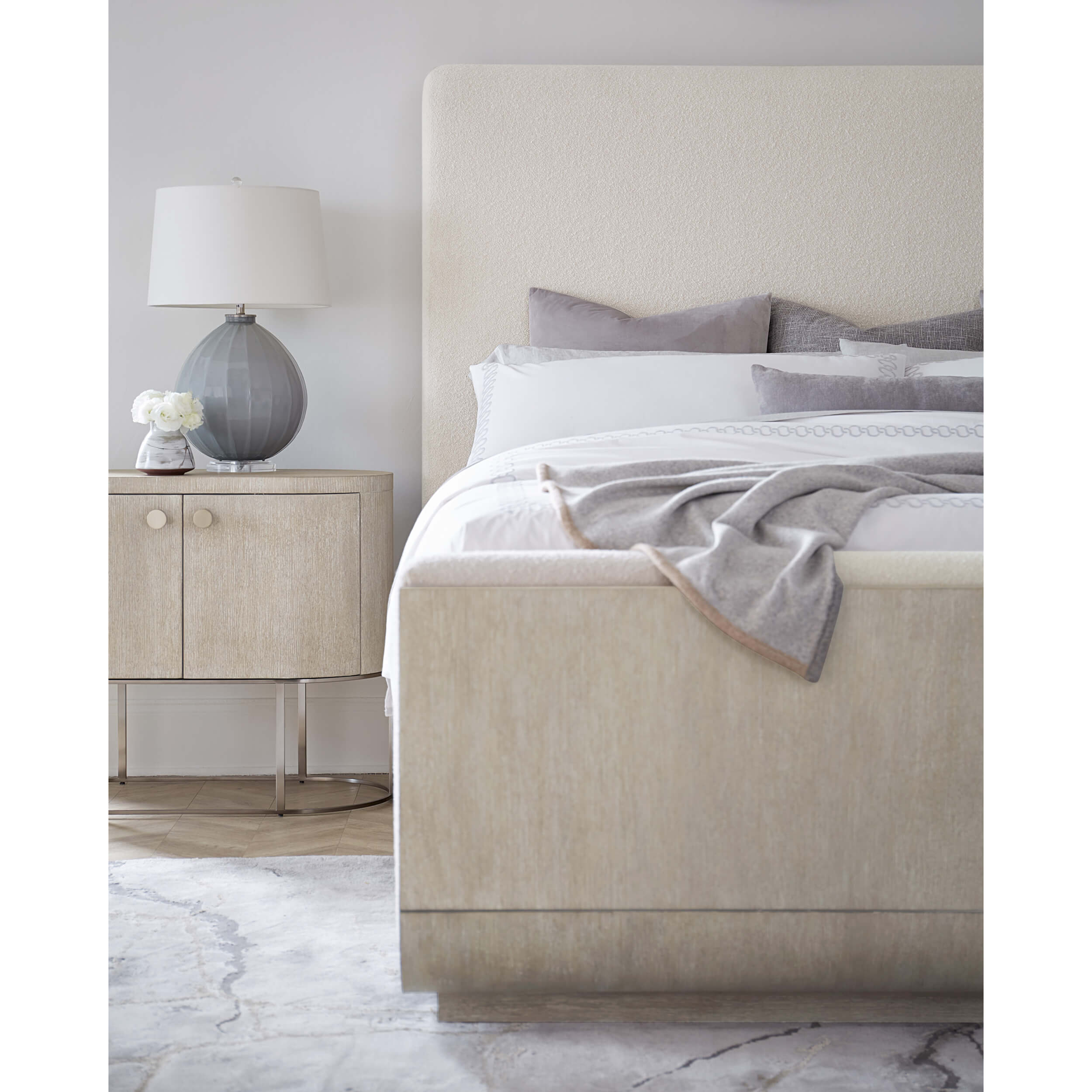 Modern Mood Upholstered Panel Bed, Inverness Natural/Diamond - Image 4