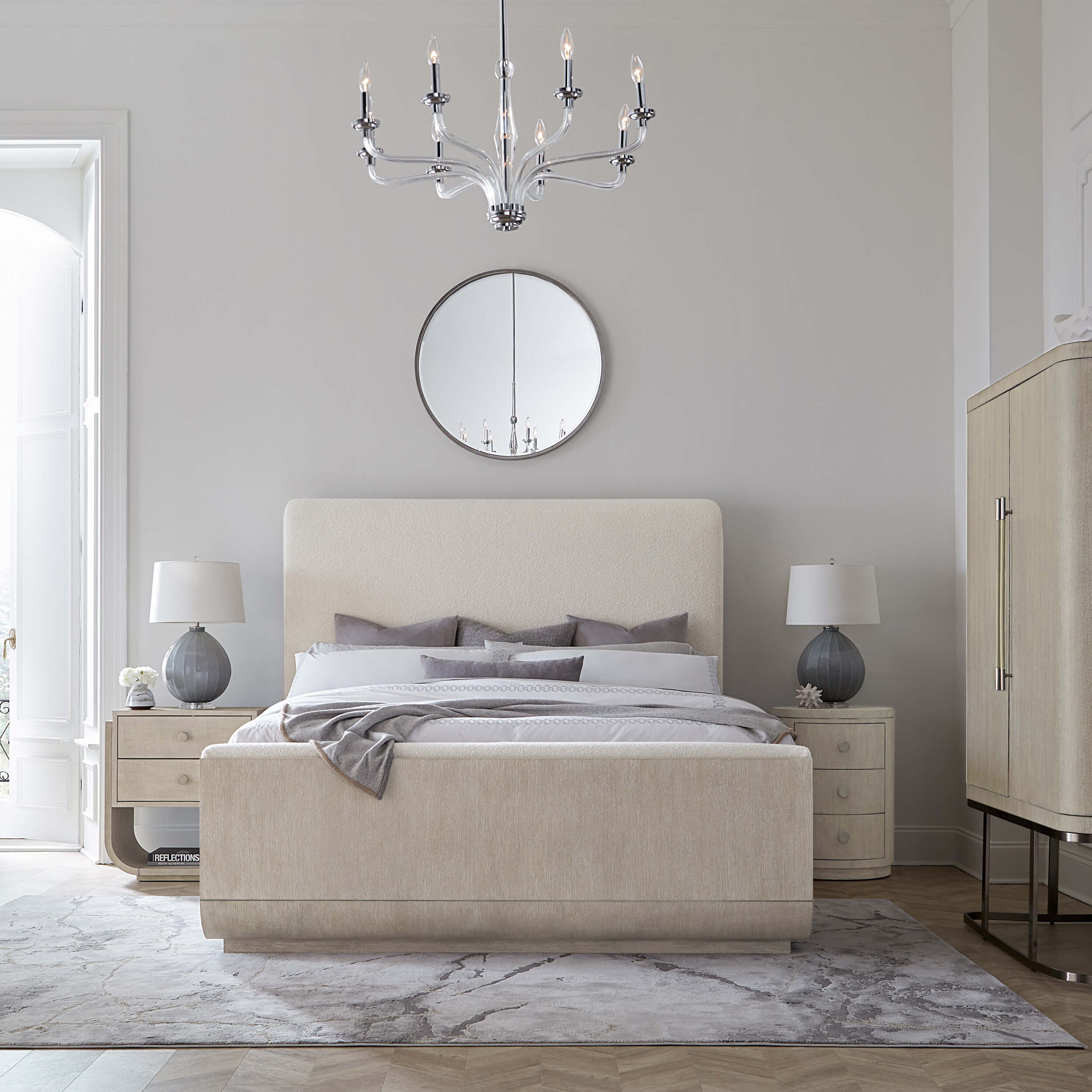 Modern Mood Upholstered Panel Bed, Inverness Natural/Diamond - Image 5