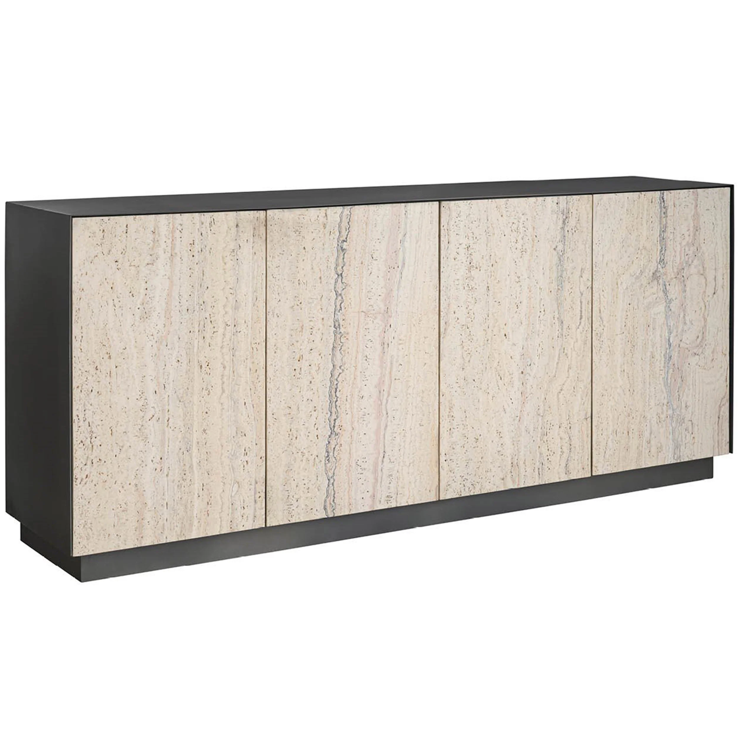 Modern Stone Credenza, Black
