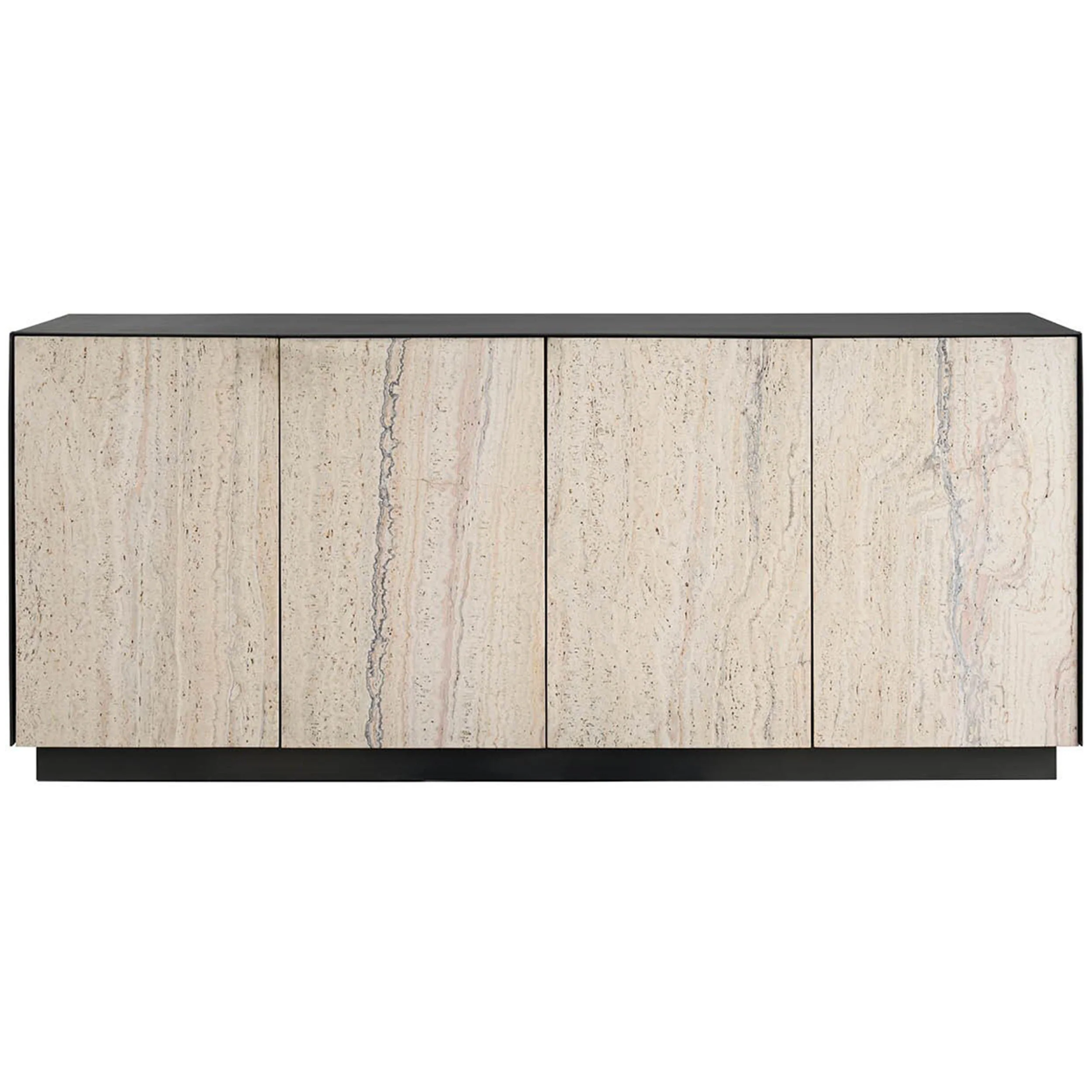 Modern Stone Credenza, Black - Image 2