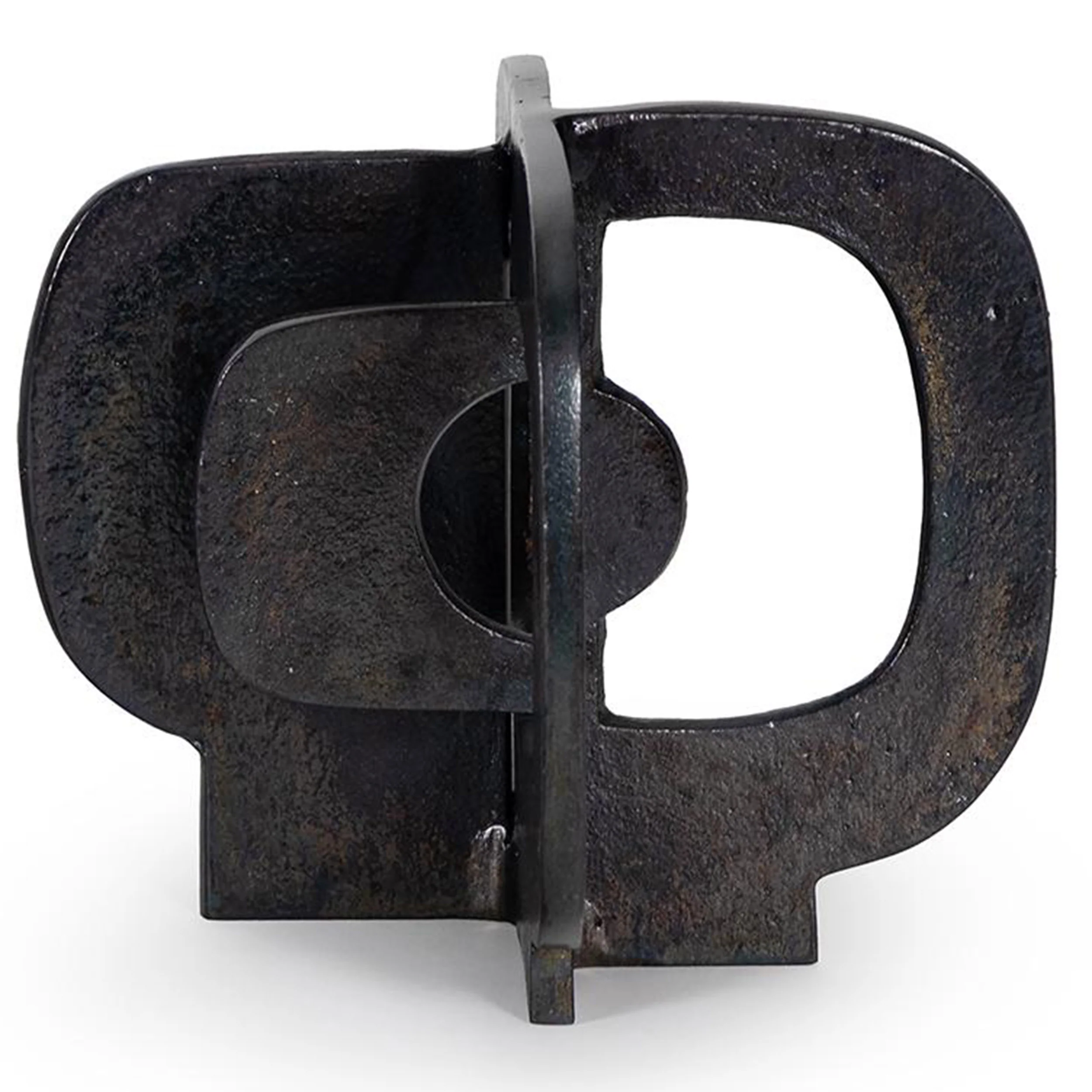 Modernist Short Sculpture, Blacken Zinc - Image 2