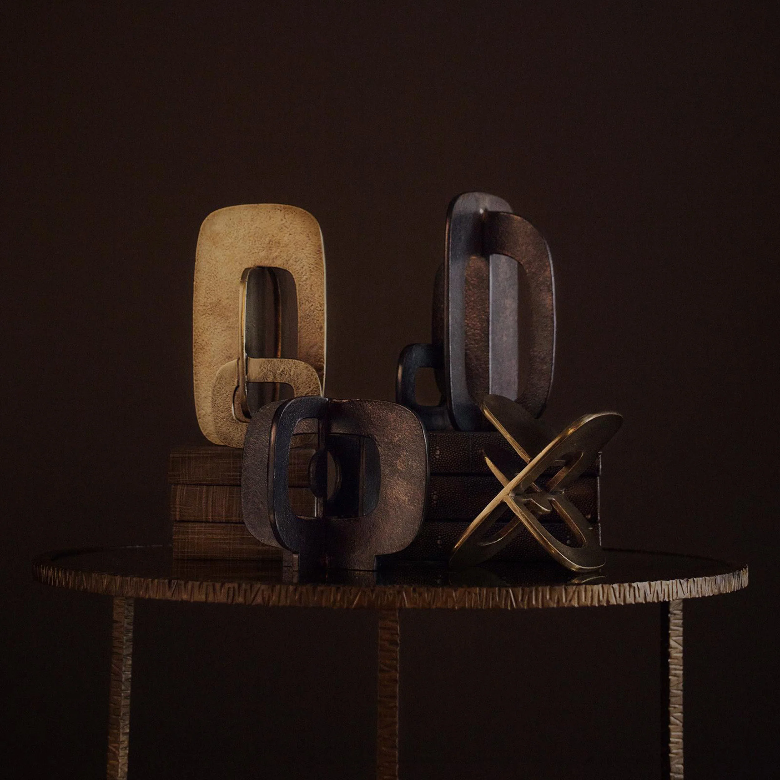 Modernist Tall Sculpture, Blacken Zinc - Image 3