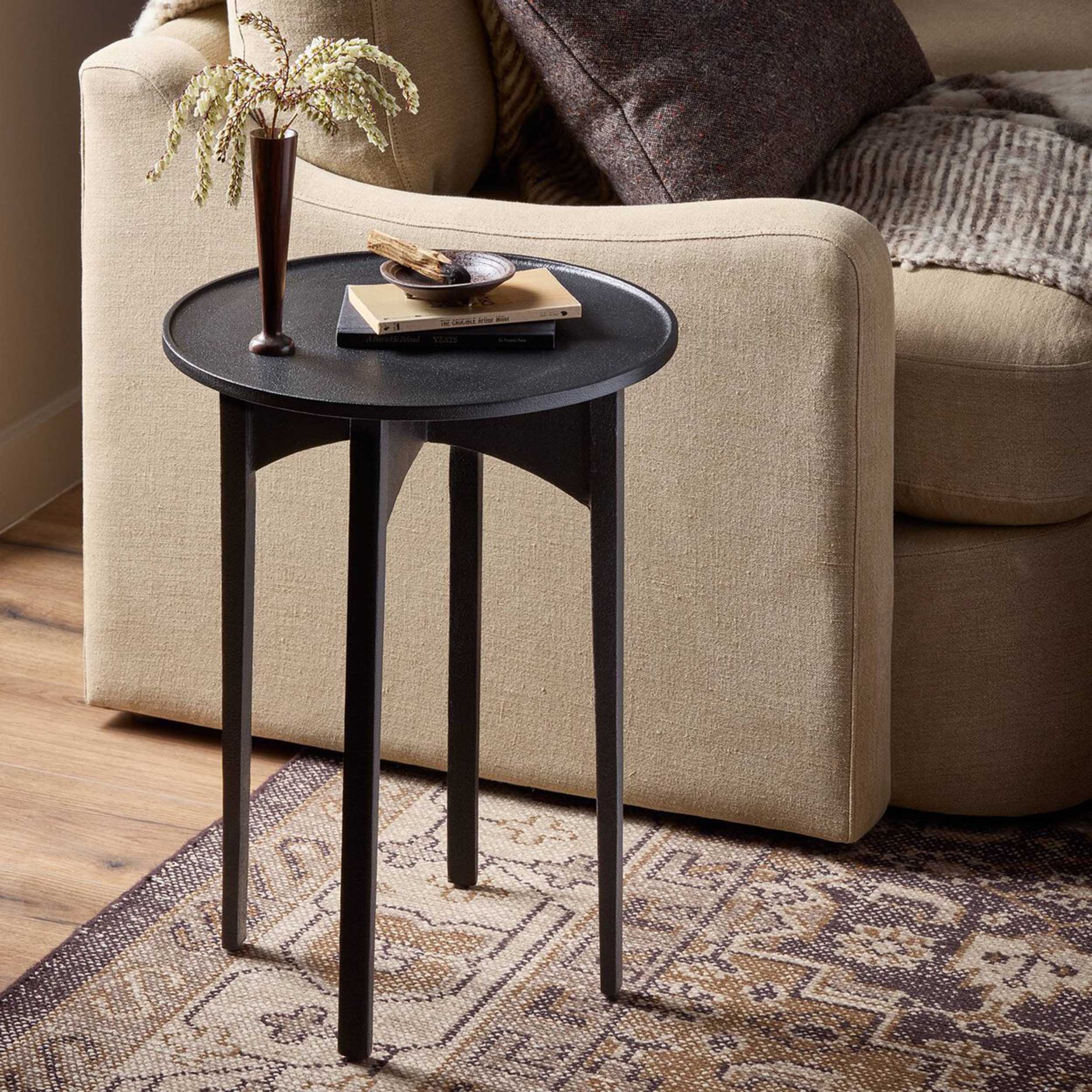 Mona End Table, Textured Iron by Four Hands - Image 5