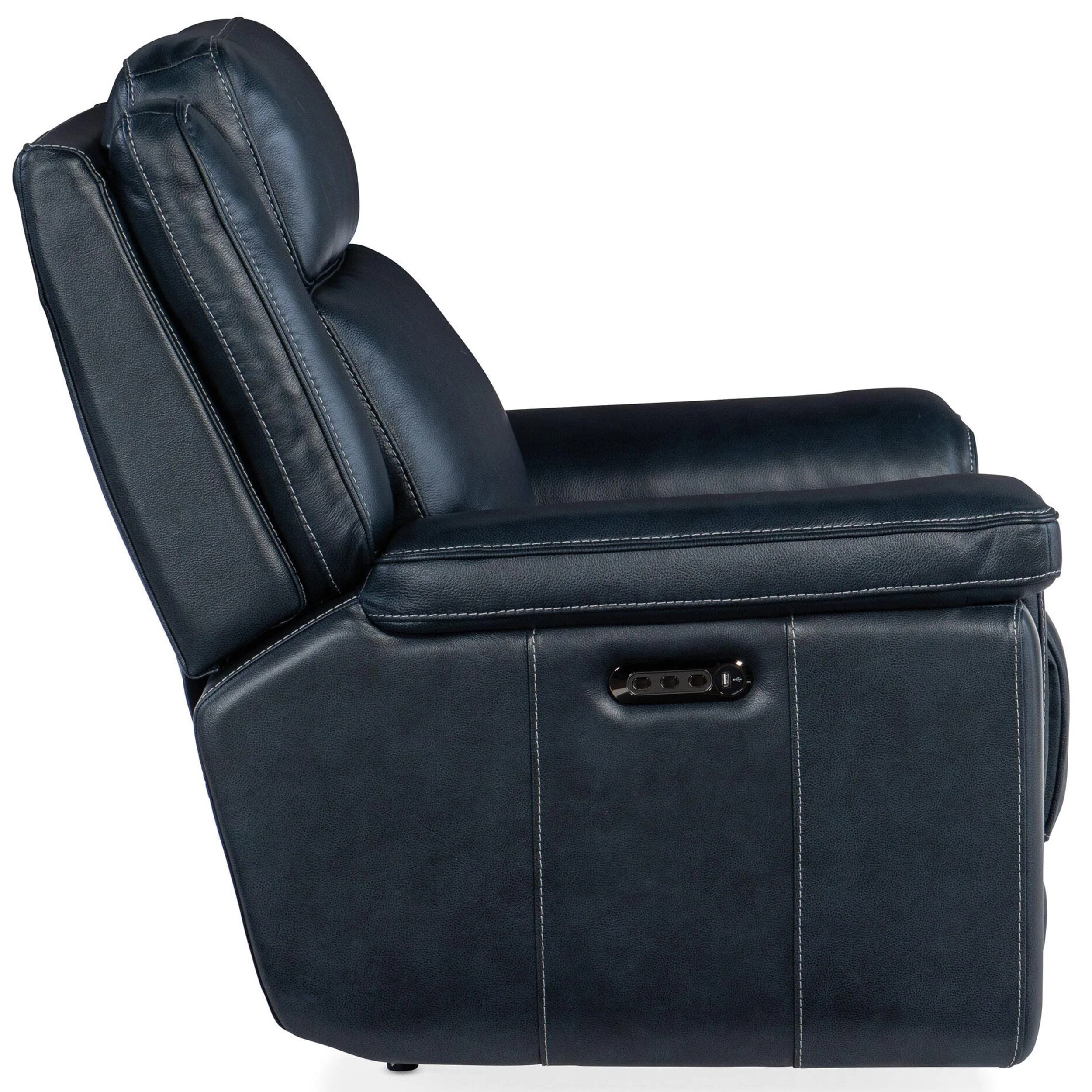 Montel Leather Lay Flat Power Recliner, Cosmos Cobalt - Image 2