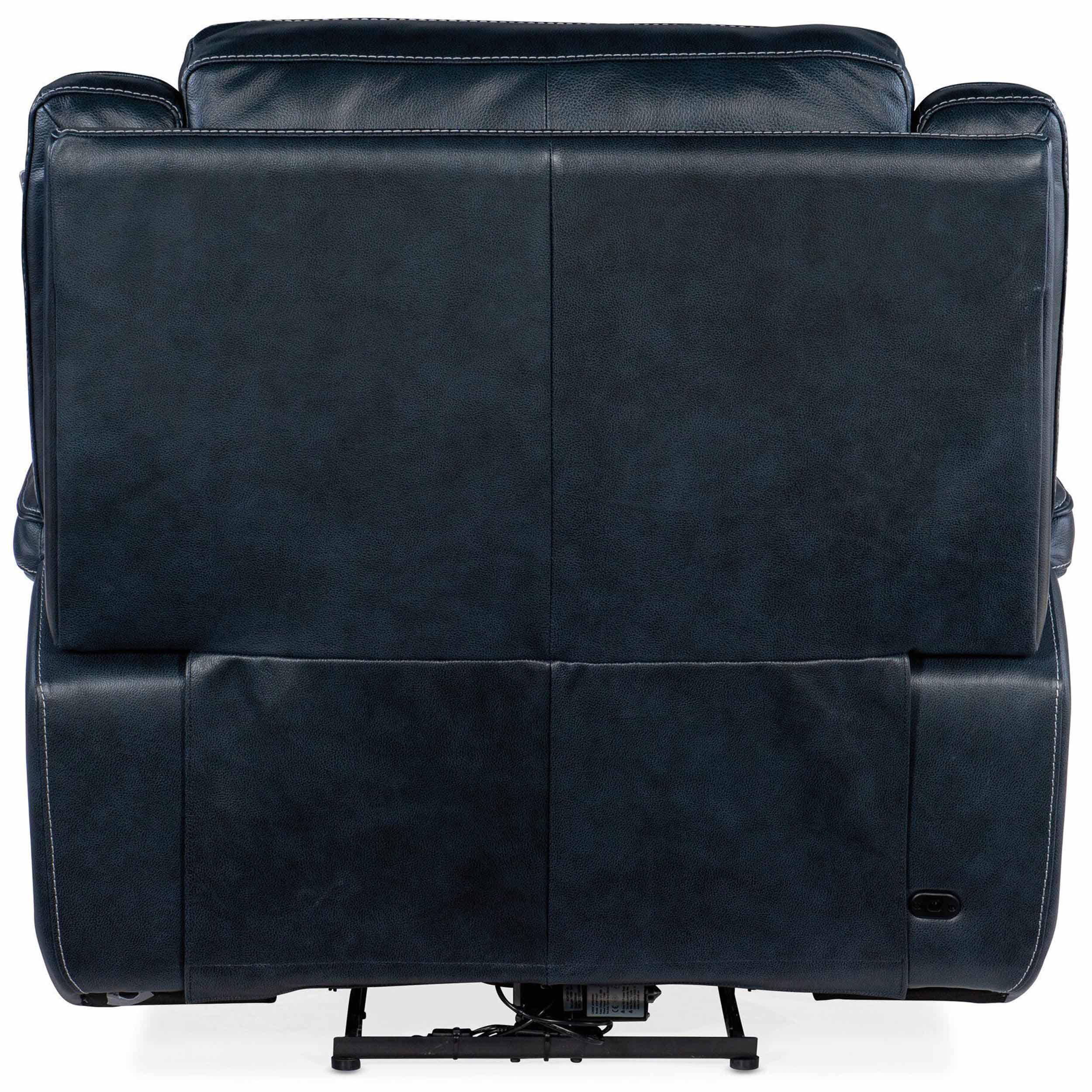 Montel Leather Lay Flat Power Recliner, Cosmos Cobalt - Image 4