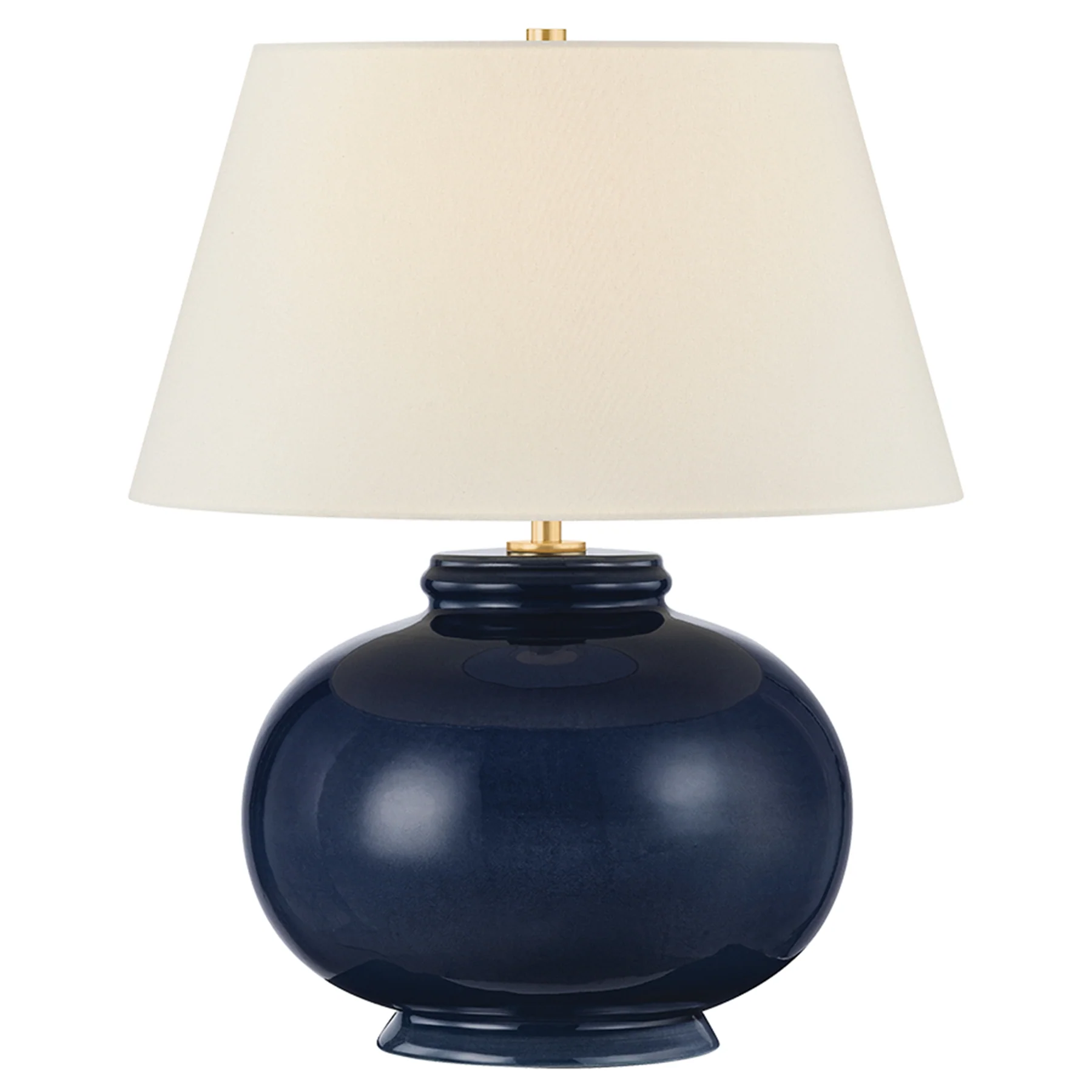 Moodus Table Lamp, Aged Brass/Ceramic Parrish Blue