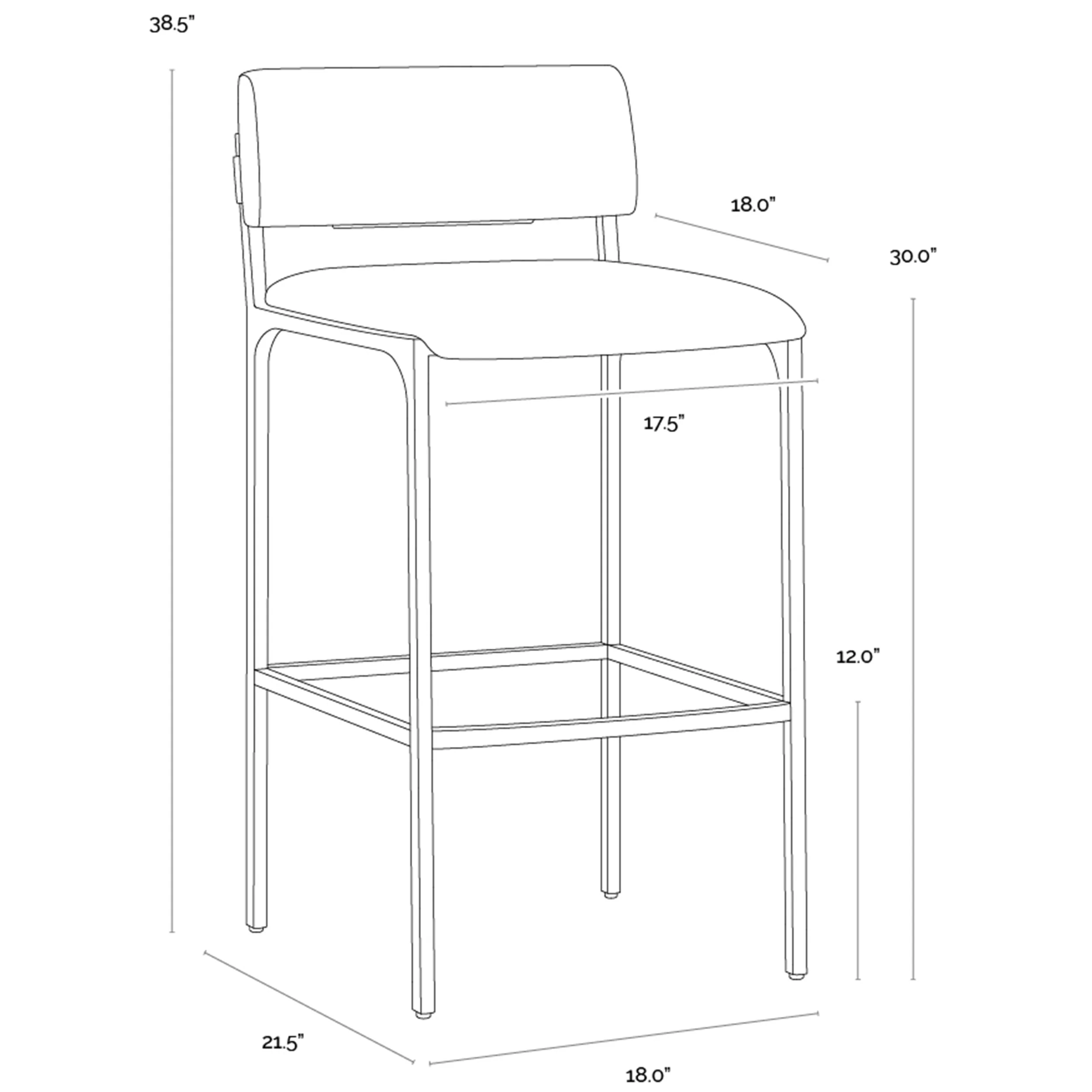 Mori Barstool, Abbington Black - Image 5