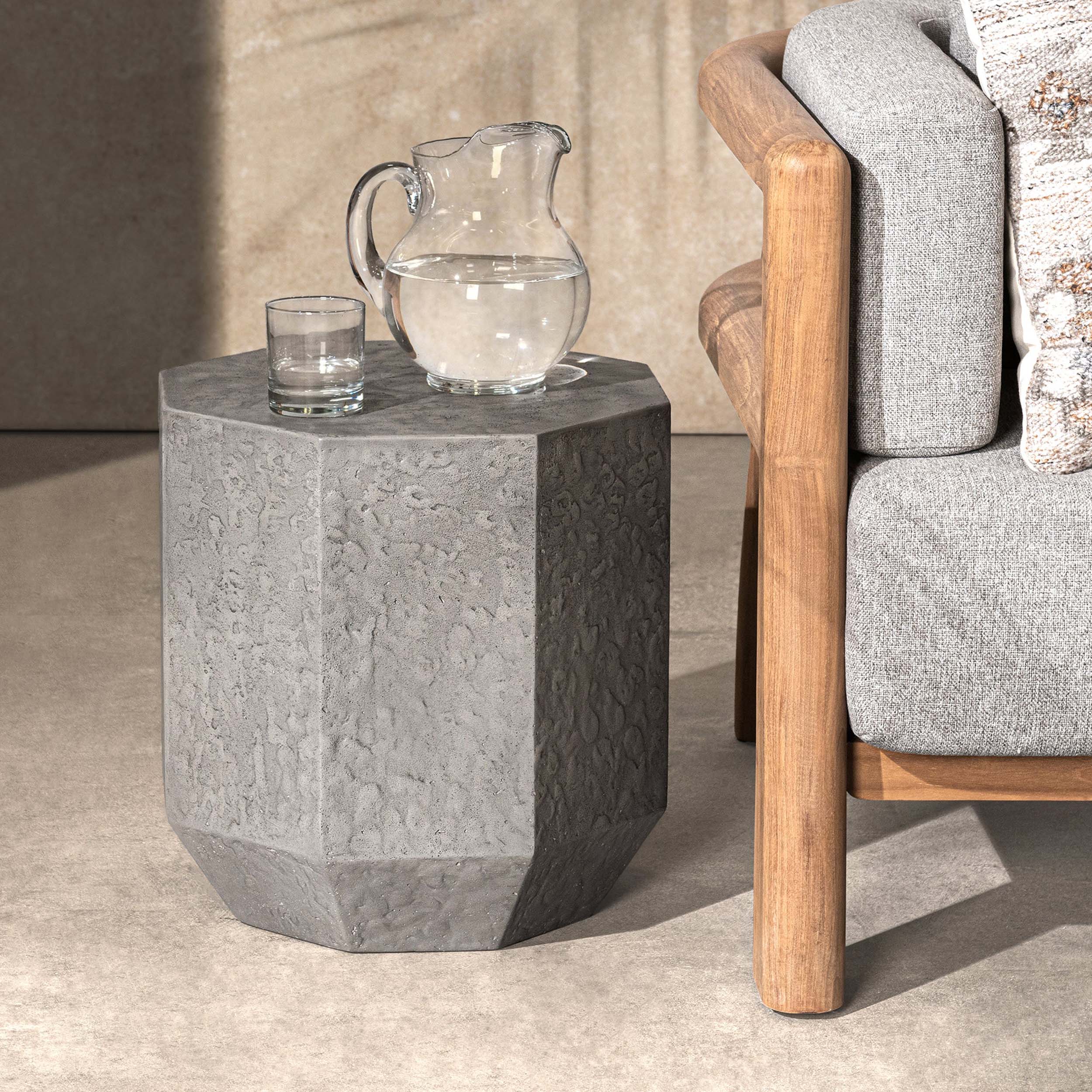 Morse Outdoor End Table, Dark Gray - Image 5