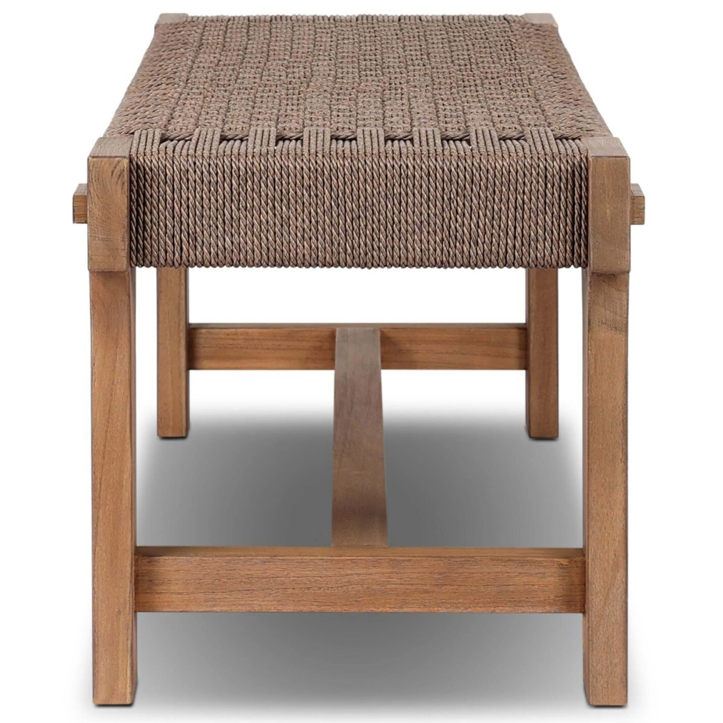 Moxie Outdoor Bench, Dark Textured Woven by Four Hands - Image 3