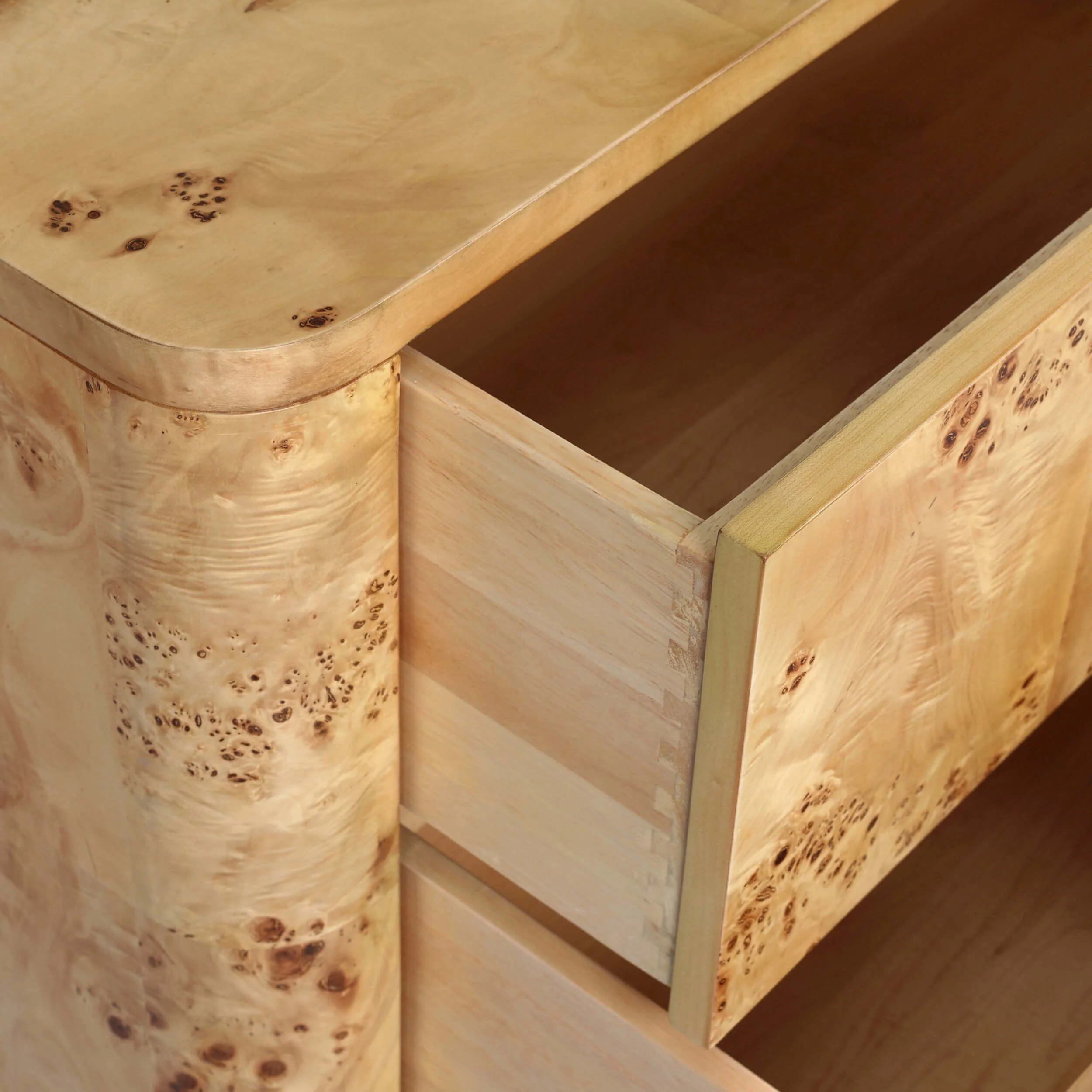 Mullins Nightstand, Natural Mappa Burl by Four Hands - Image 3