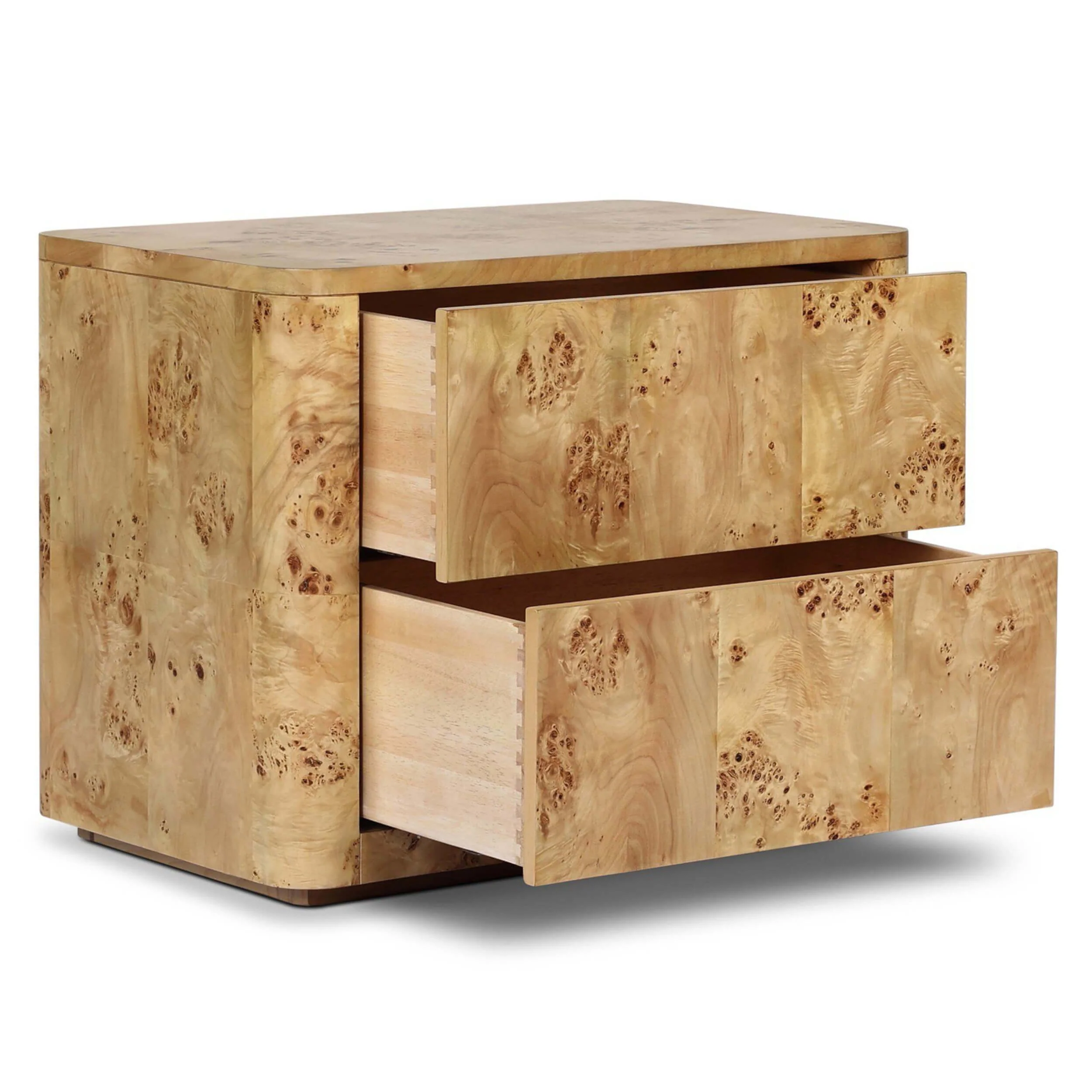 Mullins Nightstand, Natural Mappa Burl by Four Hands - Image 4