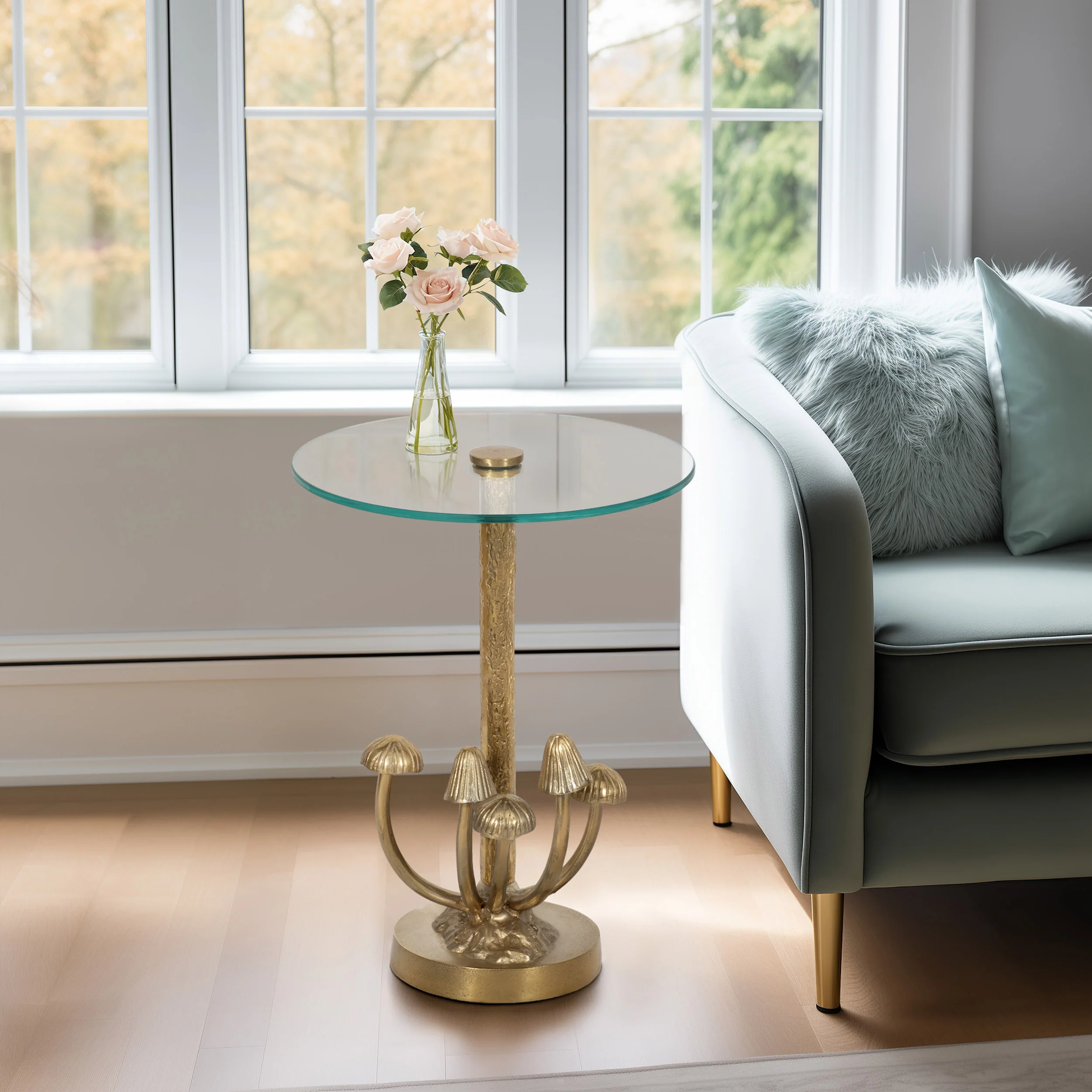 Mushrooms Accent Table, Gold - Image 6