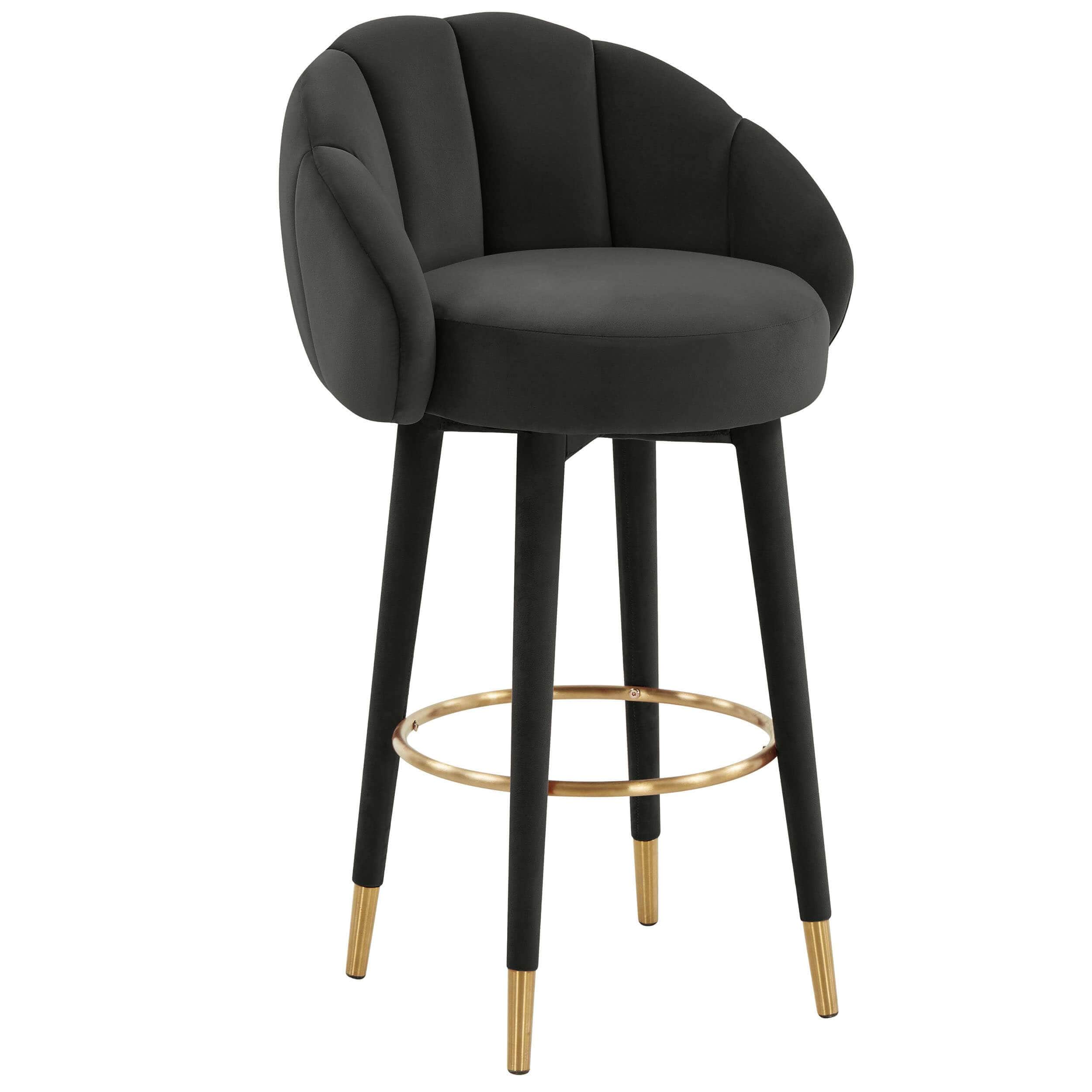 Myla Swivel Bar & Counter Stool, Black