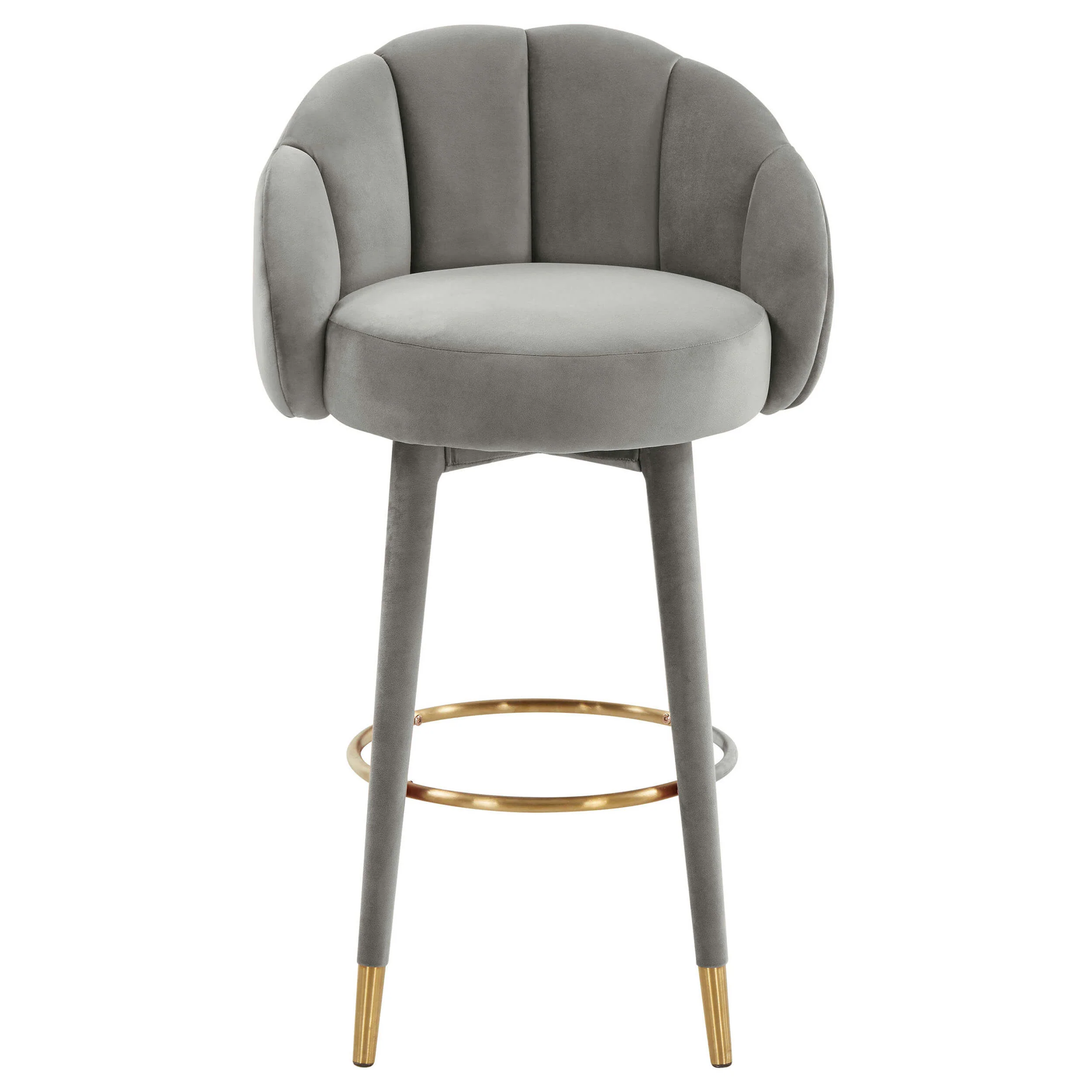 Myla Swivel Bar & Counter Stool, Light Grey - Image 2